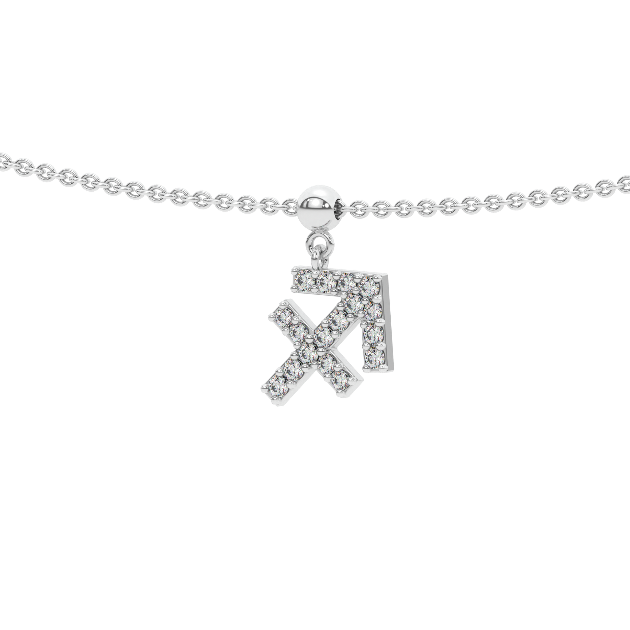 Sagittarius Stone Pave Zodiac Necklace