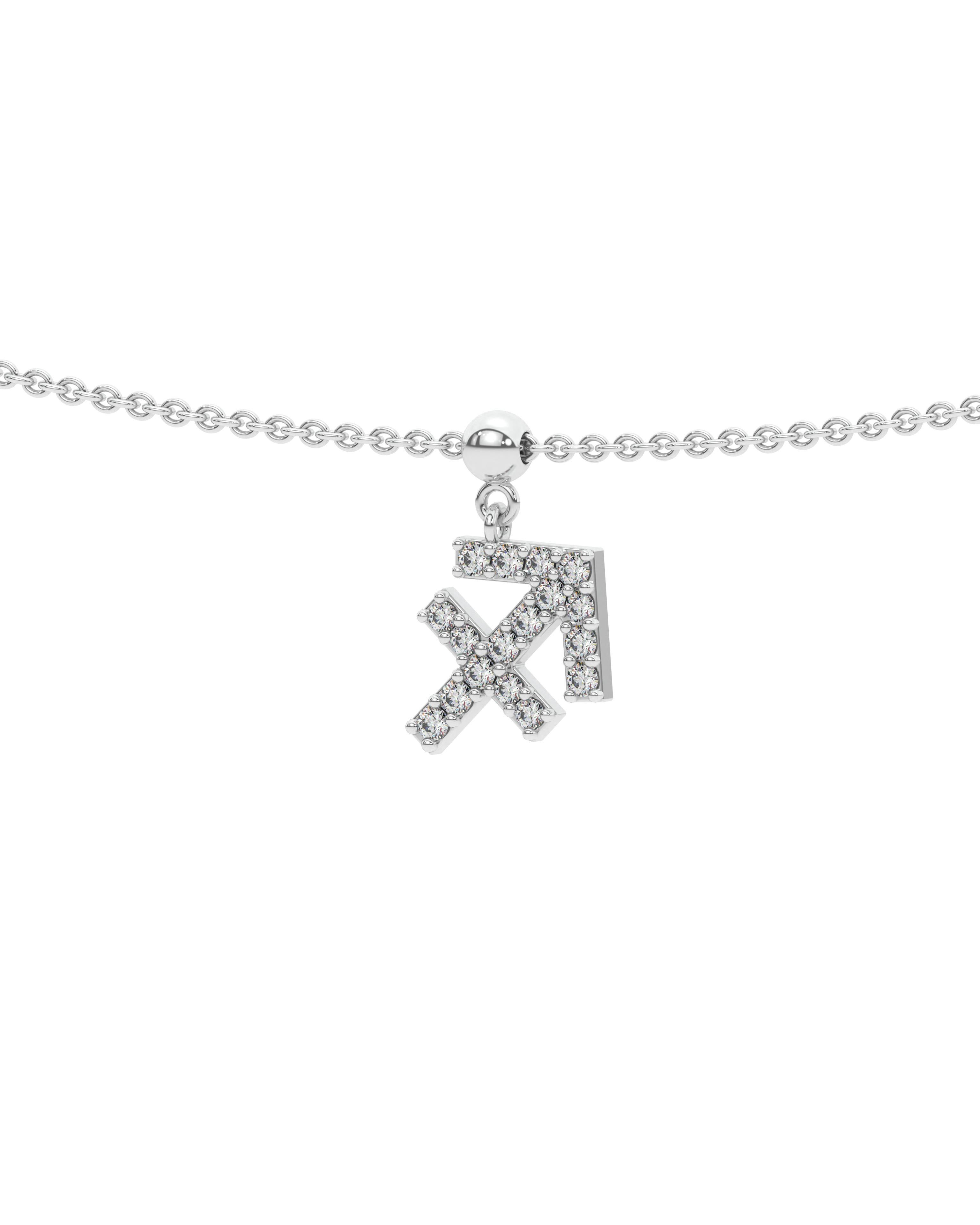 Sagittarius Stone Pave Zodiac Necklace