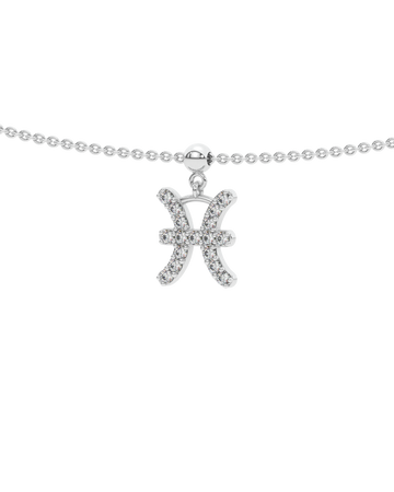 Pisces Stone Pave Zodiac Necklace