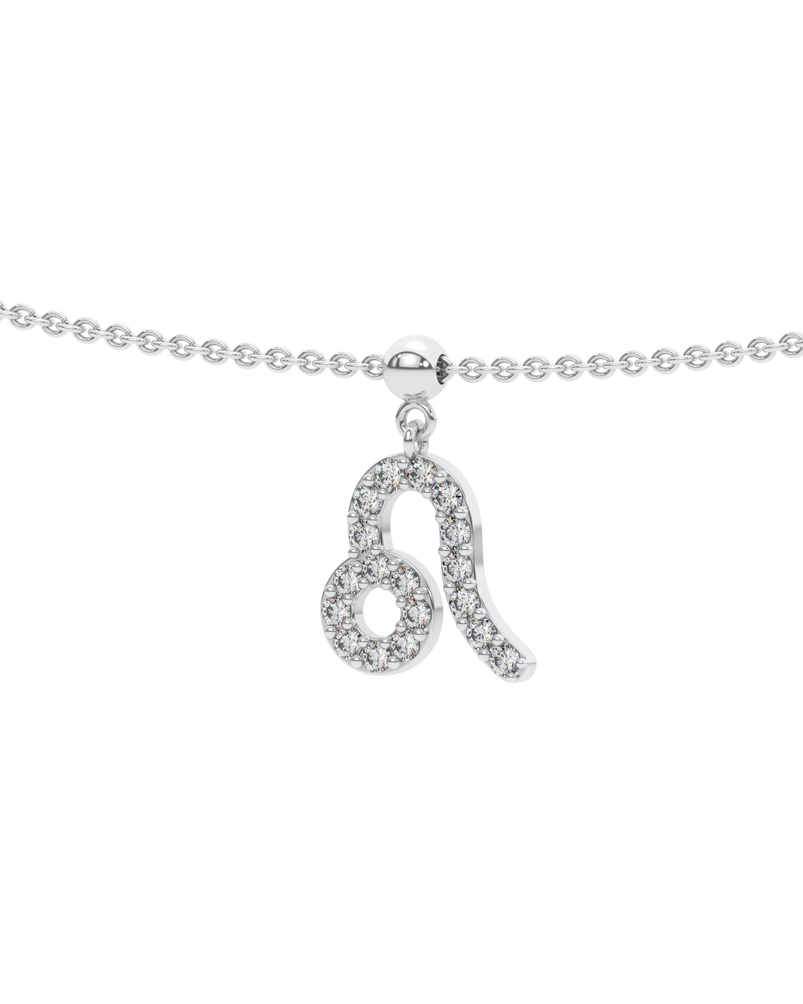 Leo Stone Pave Zodiac Necklace