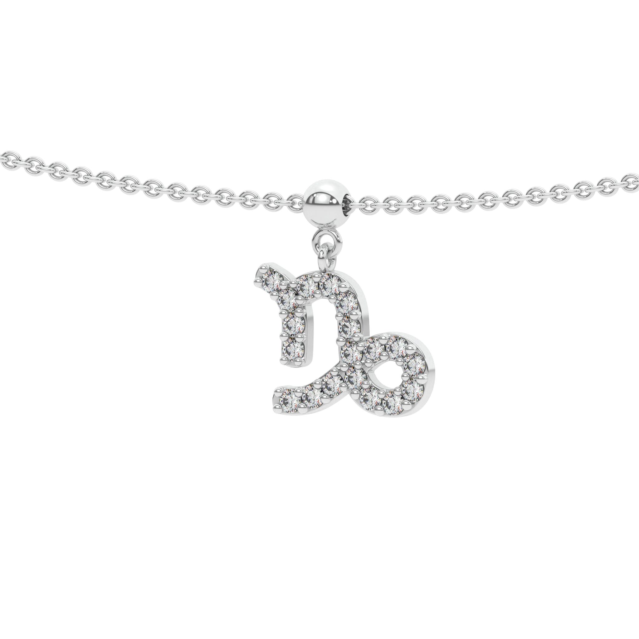 Capricorn Stone Pave Zodiac Necklace