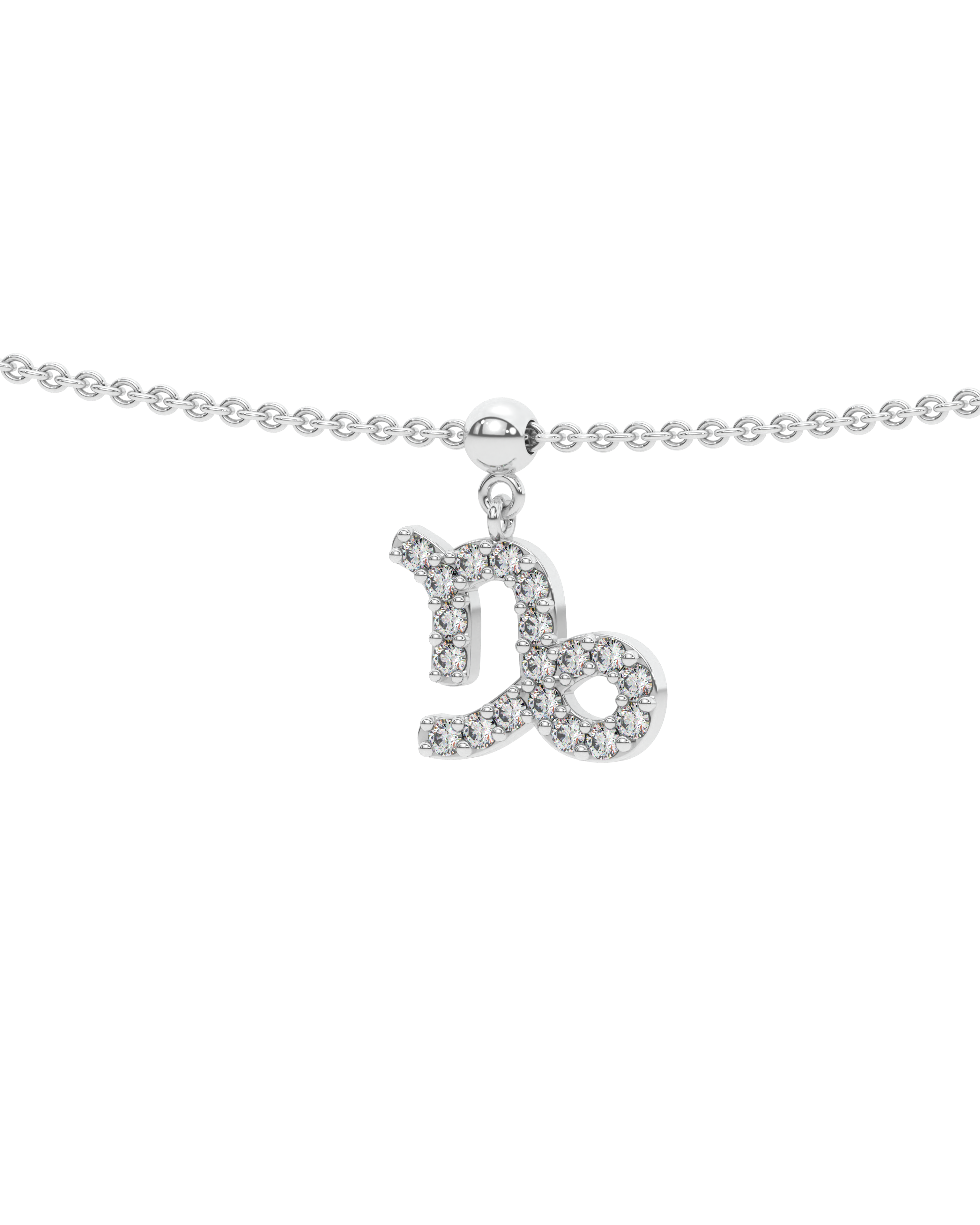 Capricorn Stone Pave Zodiac Necklace