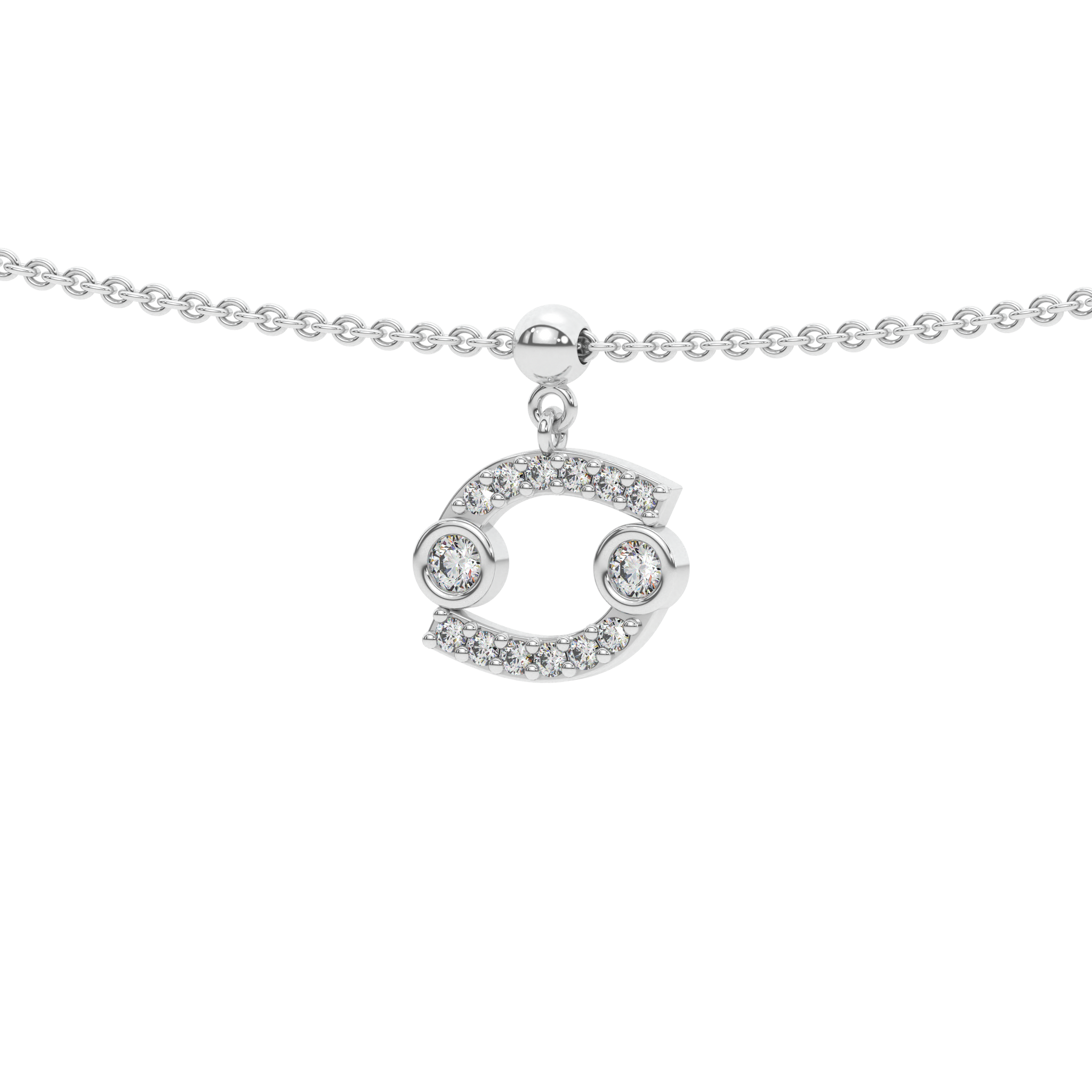 Cancer Stone Pave Zodiac Necklace