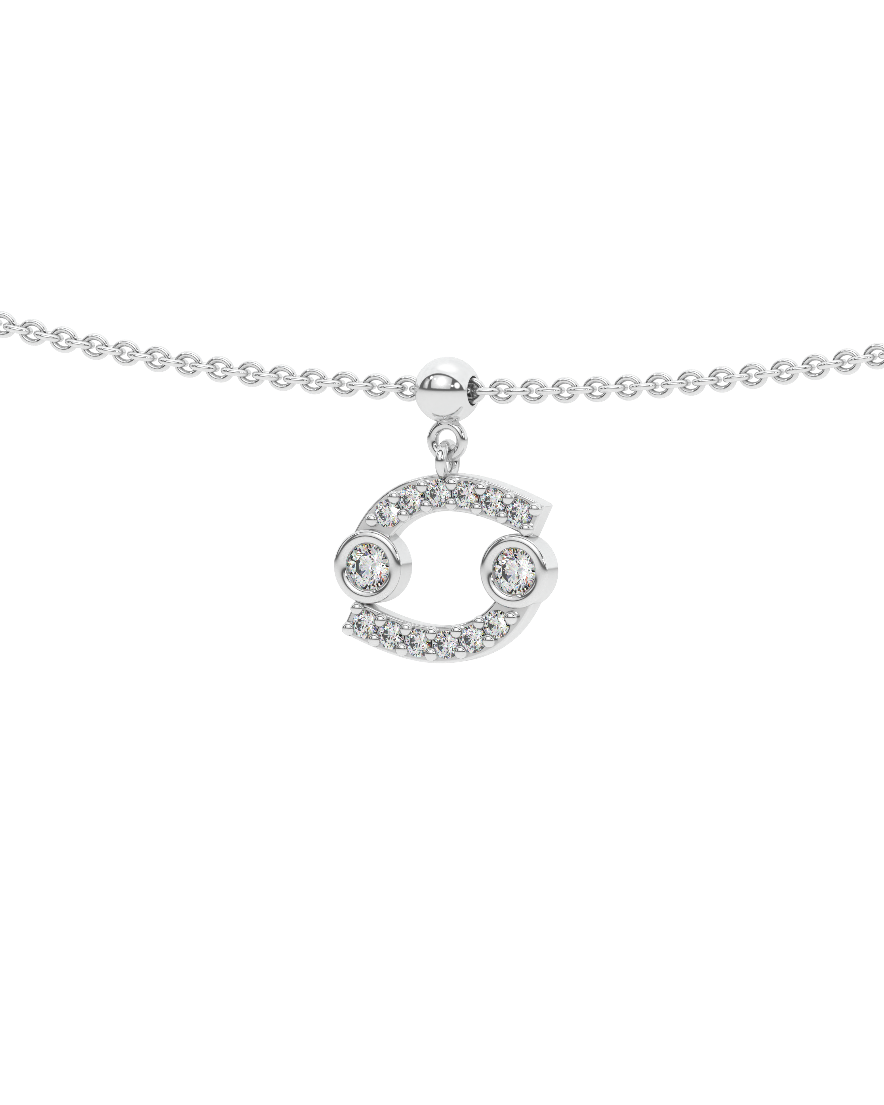 Cancer Stone Pave Zodiac Necklace