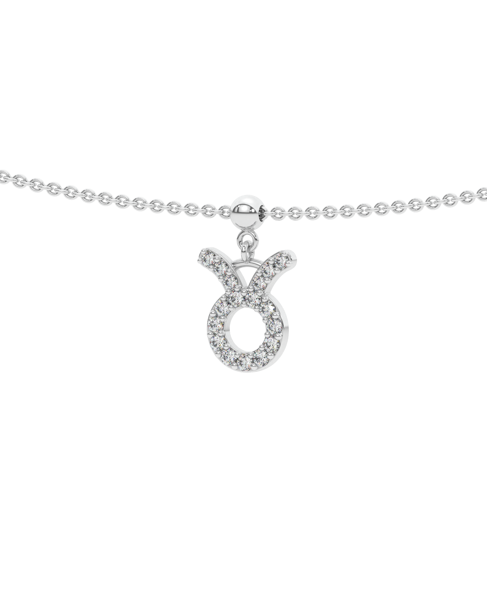 Taurus Stone Pave Zodiac Necklace