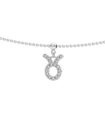 Taurus Stone Pave Zodiac Necklace