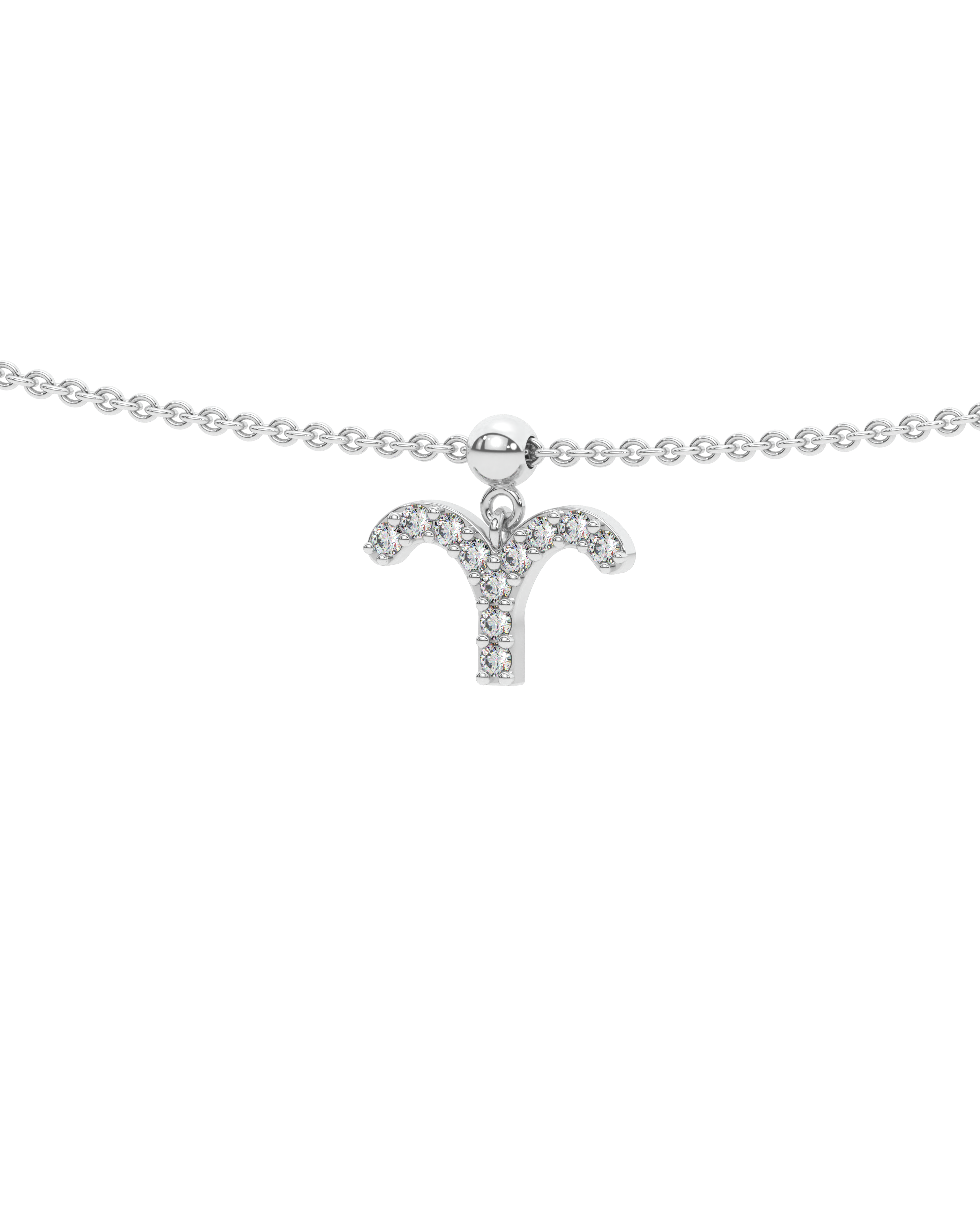 Aries Stone Pave Zodiac Necklace