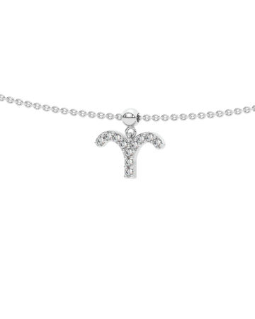 Aries Stone Pave Zodiac Necklace