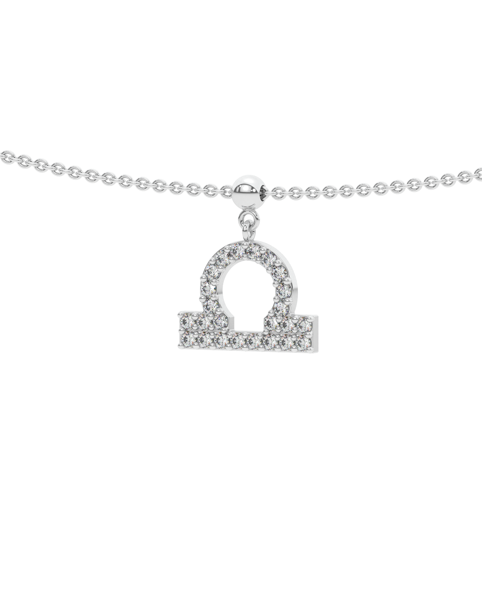 Libra Stone Pave Zodiac Necklace