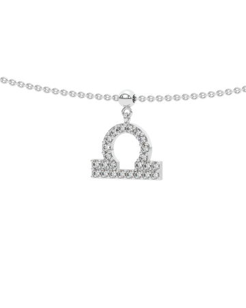 Libra Stone Pave Zodiac Necklace