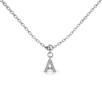 Letter "A" Bead Charm Necklace