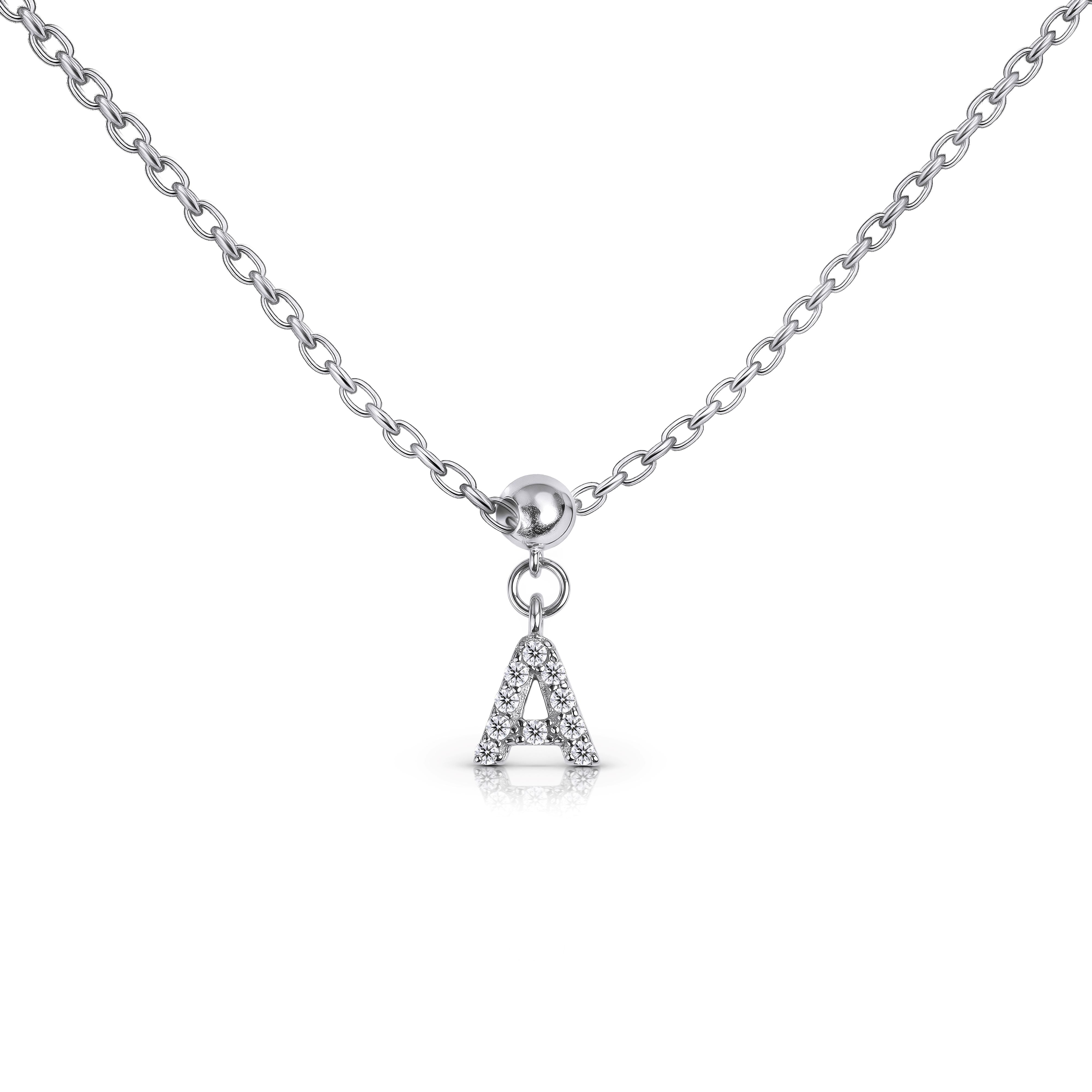 Letter "A" Bead Charm Necklace