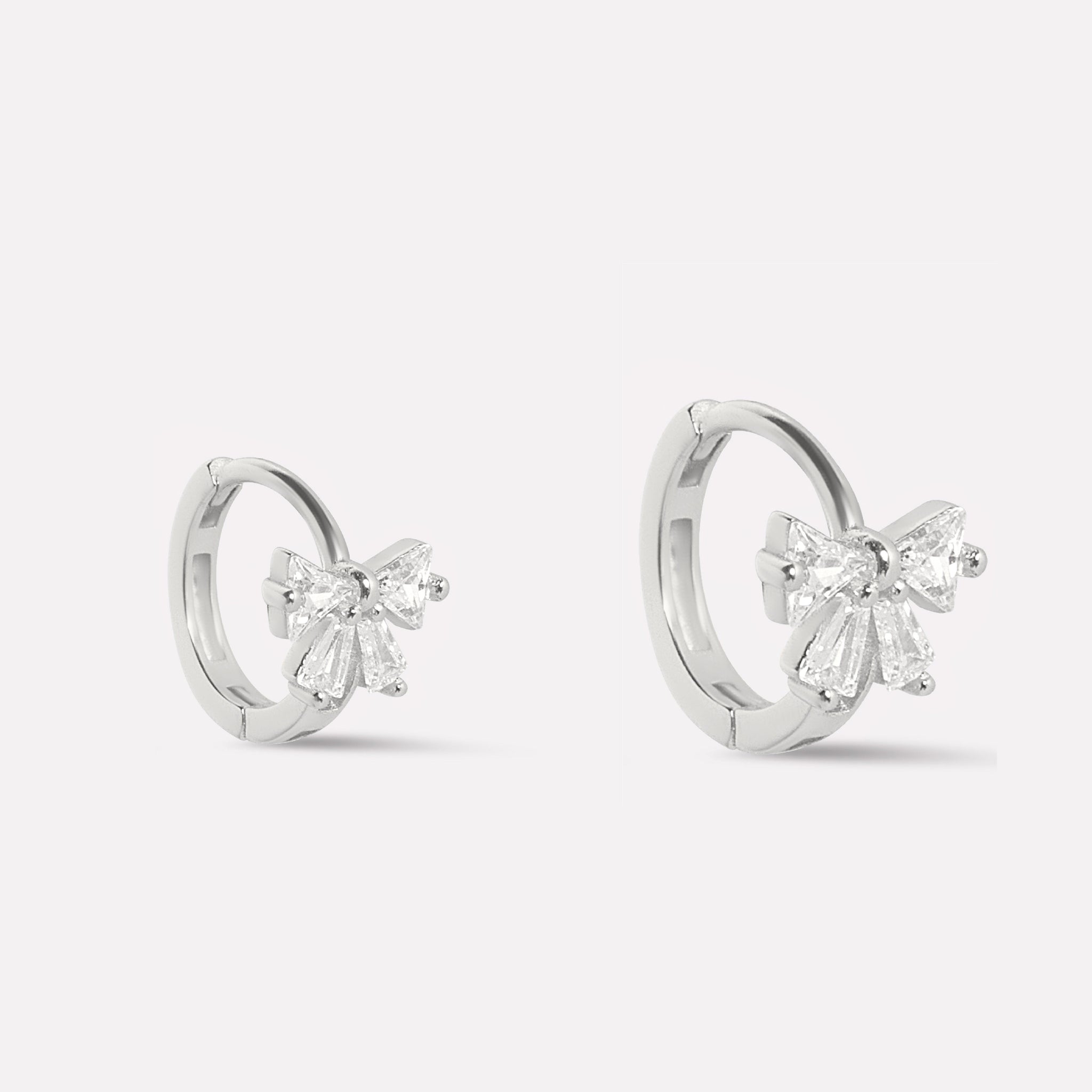 Bow Tie Dainty Hoop Earrings