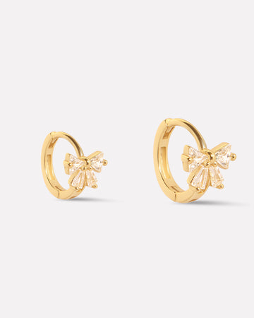 Bow Tie Dainty Hoop Earrings