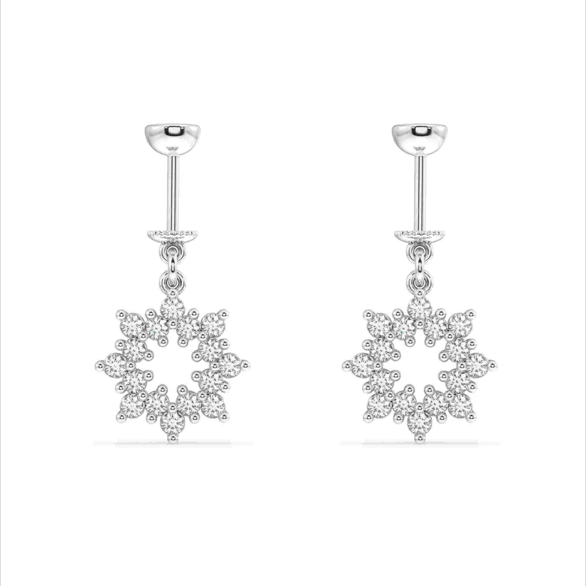 Bubble Burst Zircons Helix Hanging Earrings