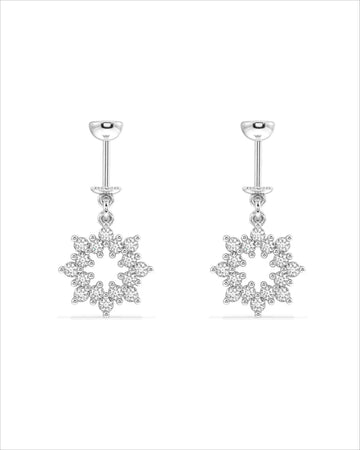 Bubble Burst Zircons Helix Hanging Earrings