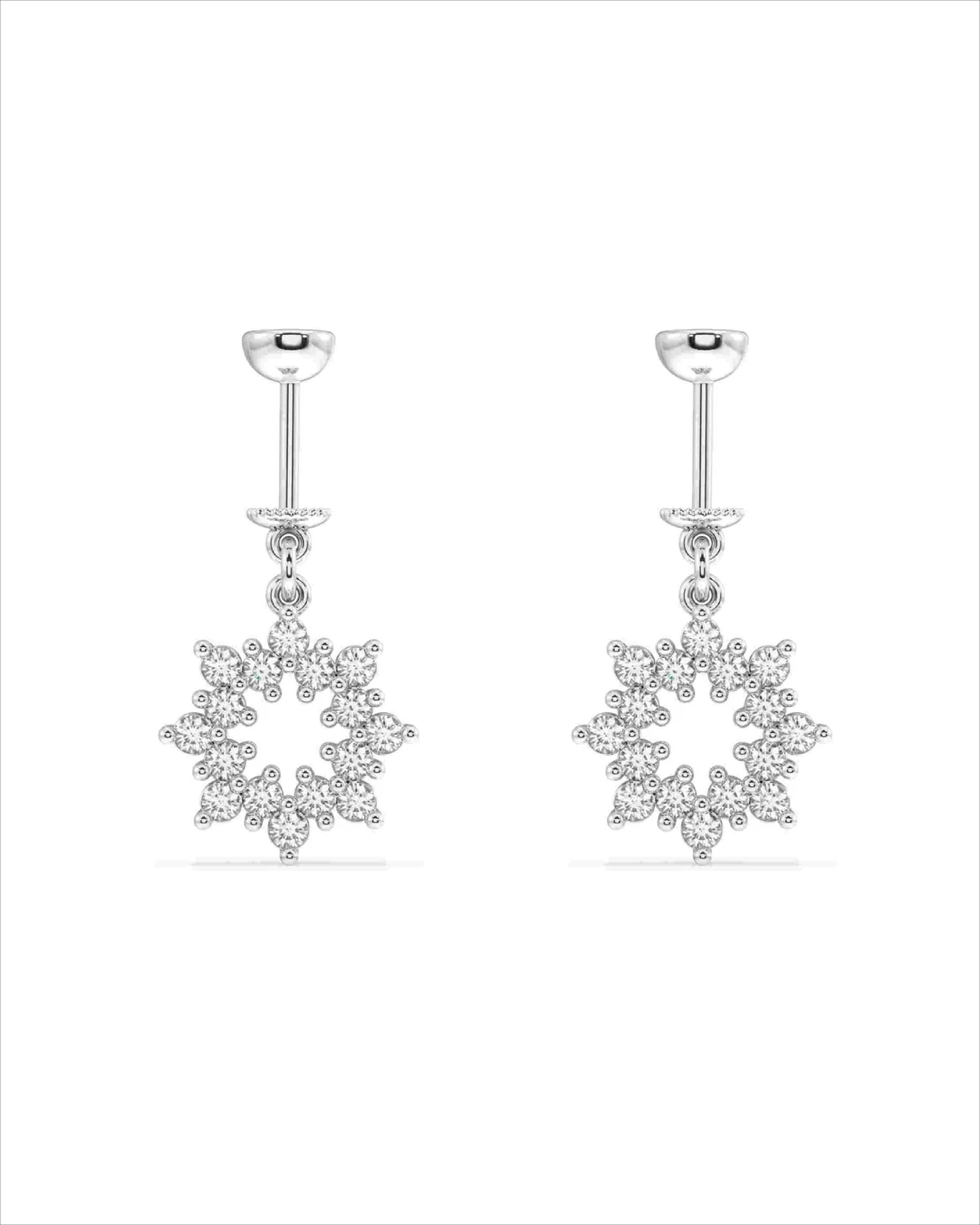 Bubble Burst Zircons Helix Hanging Earrings