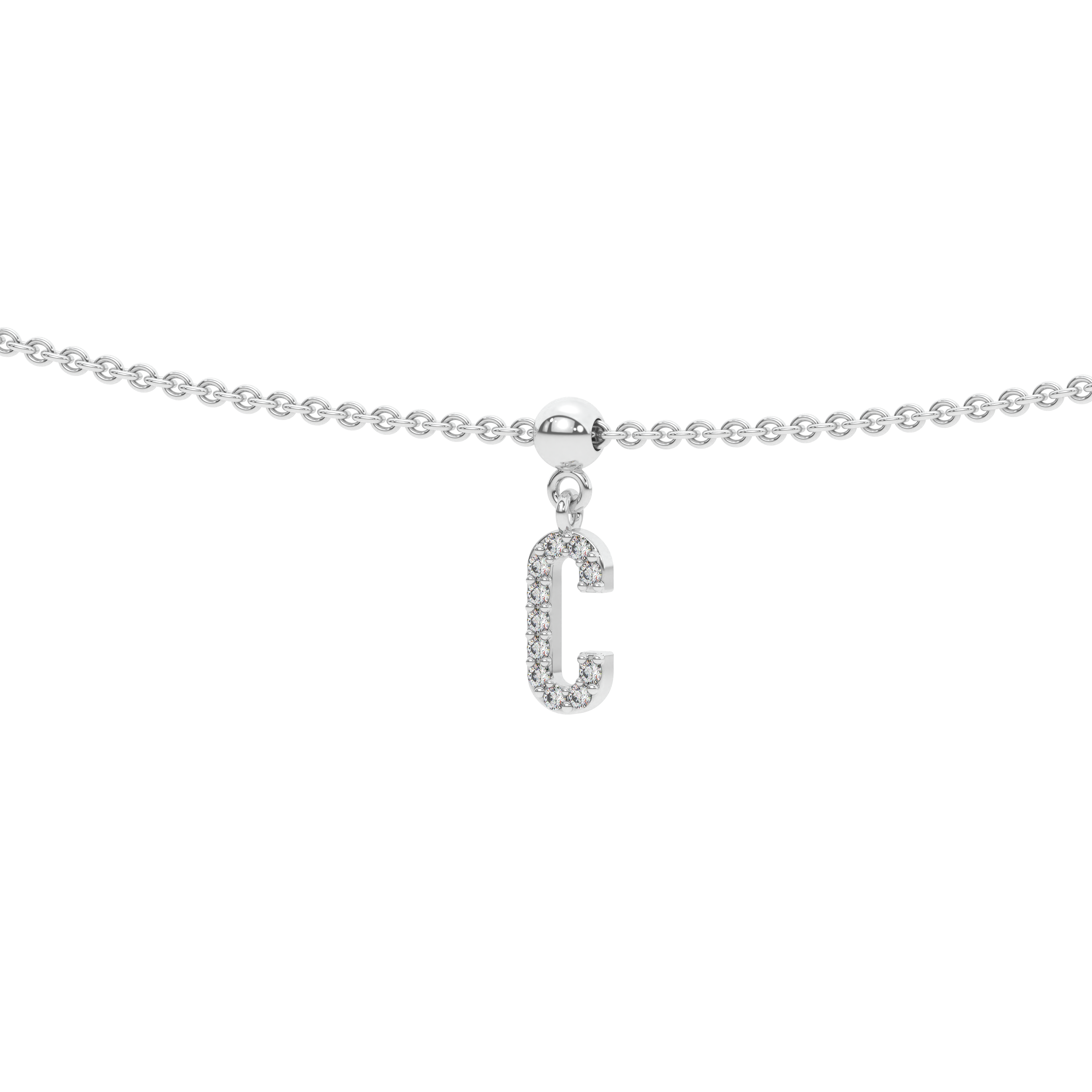 Letter "C" Bead Charm Necklace