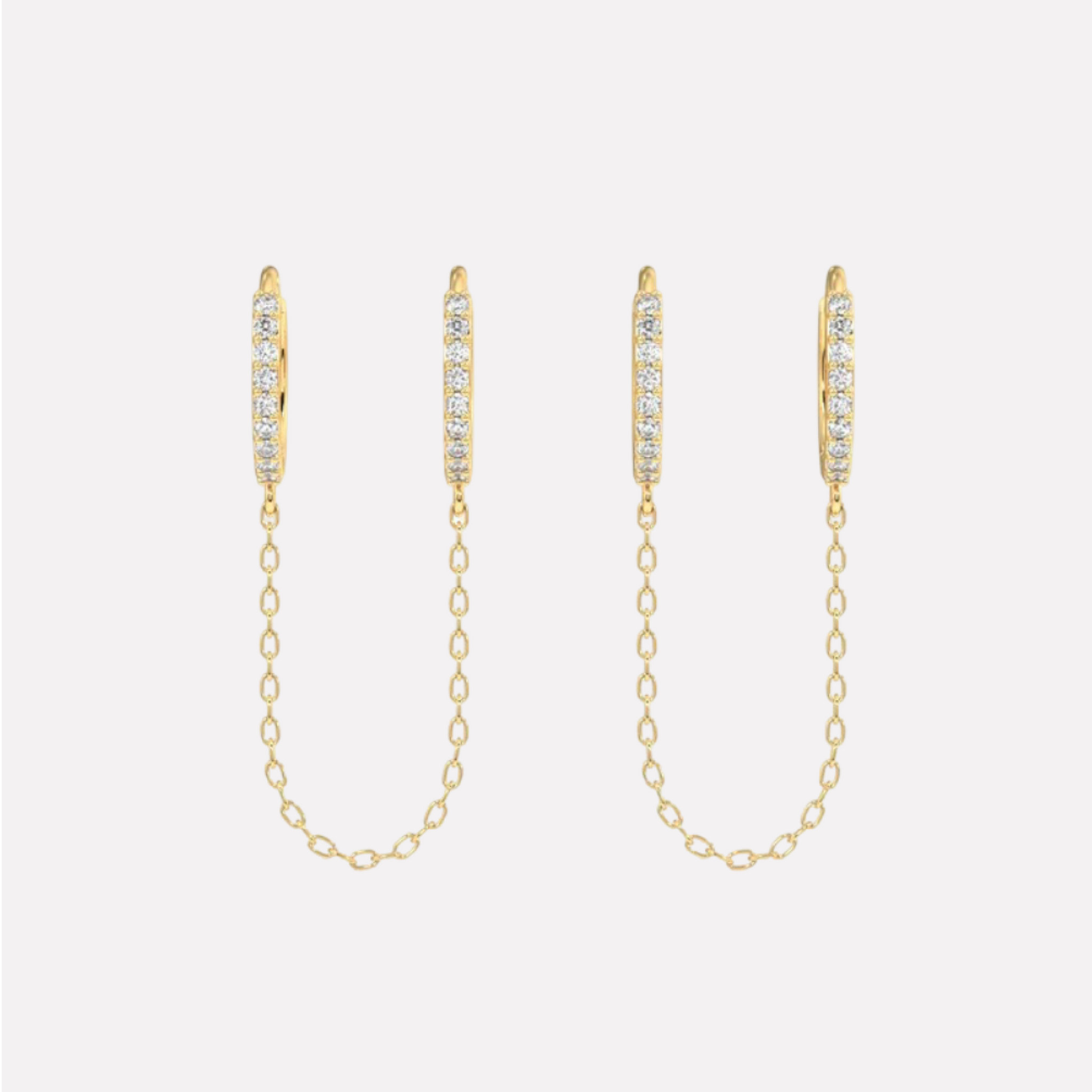 Connecting Hoop Chain Earrings