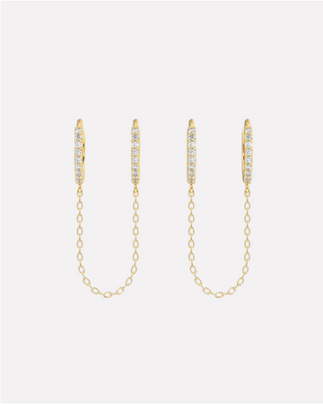 Connecting Hoop Chain Earrings