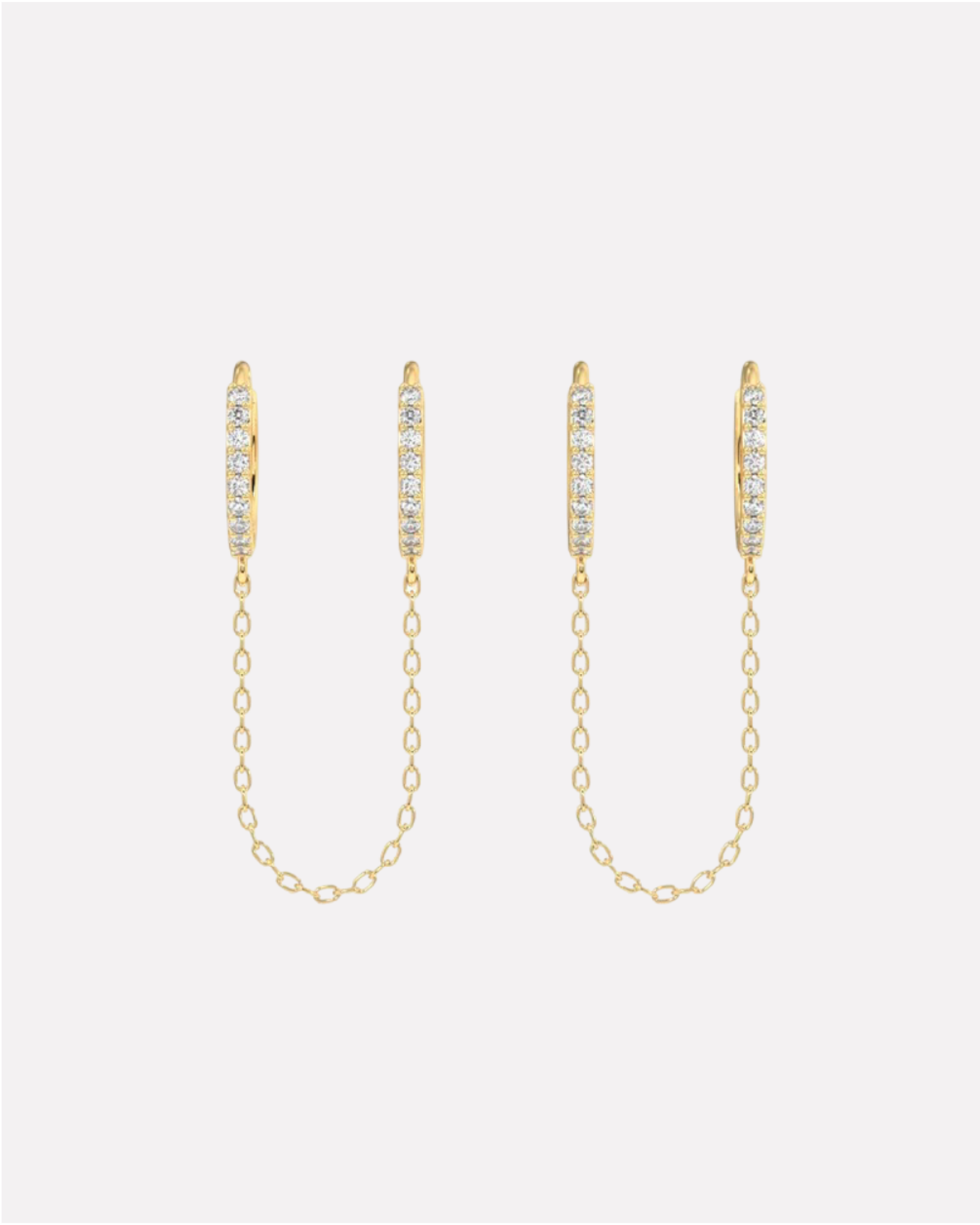 Connecting Hoop Chain Earrings