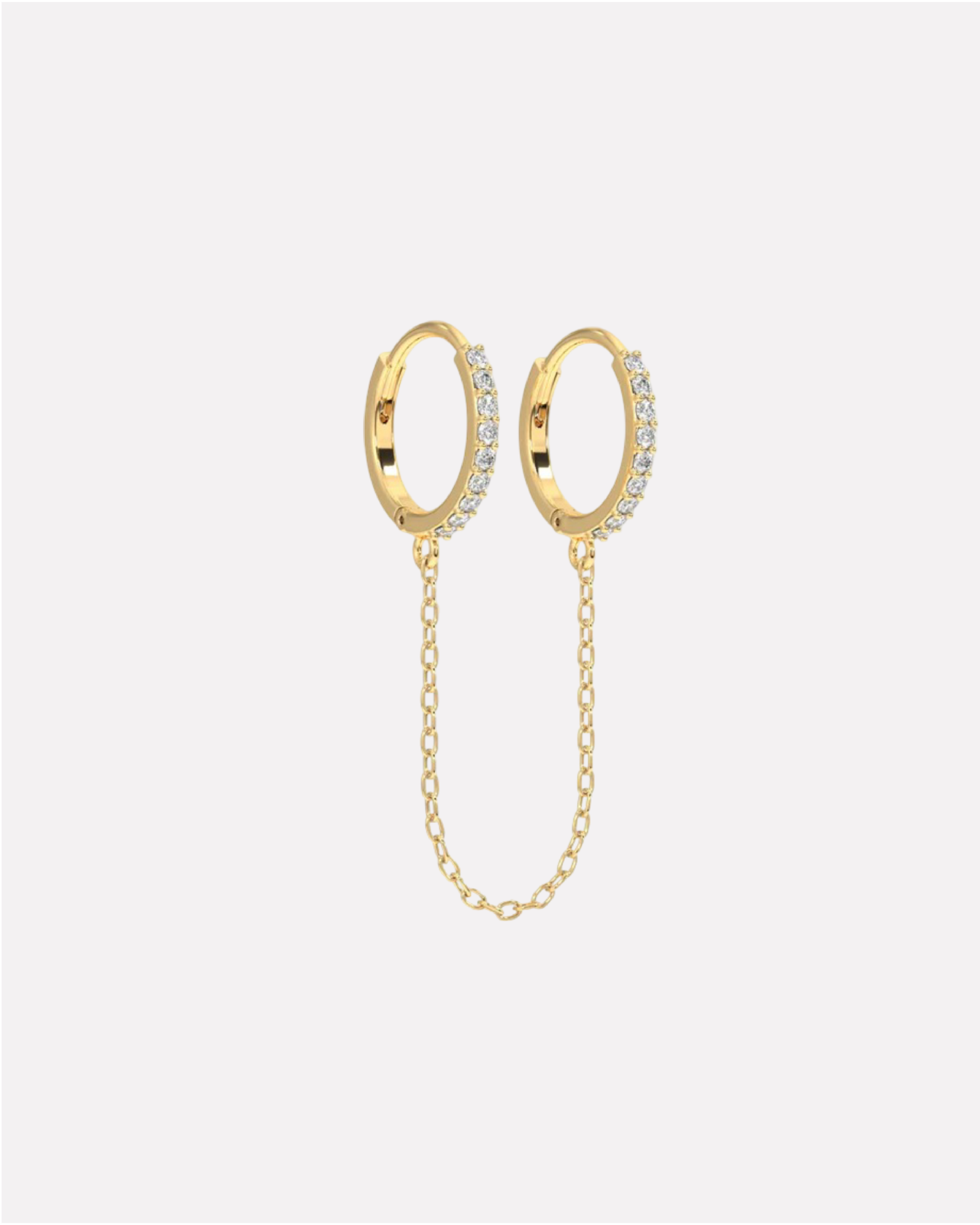 Connecting Hoop Chain Earrings