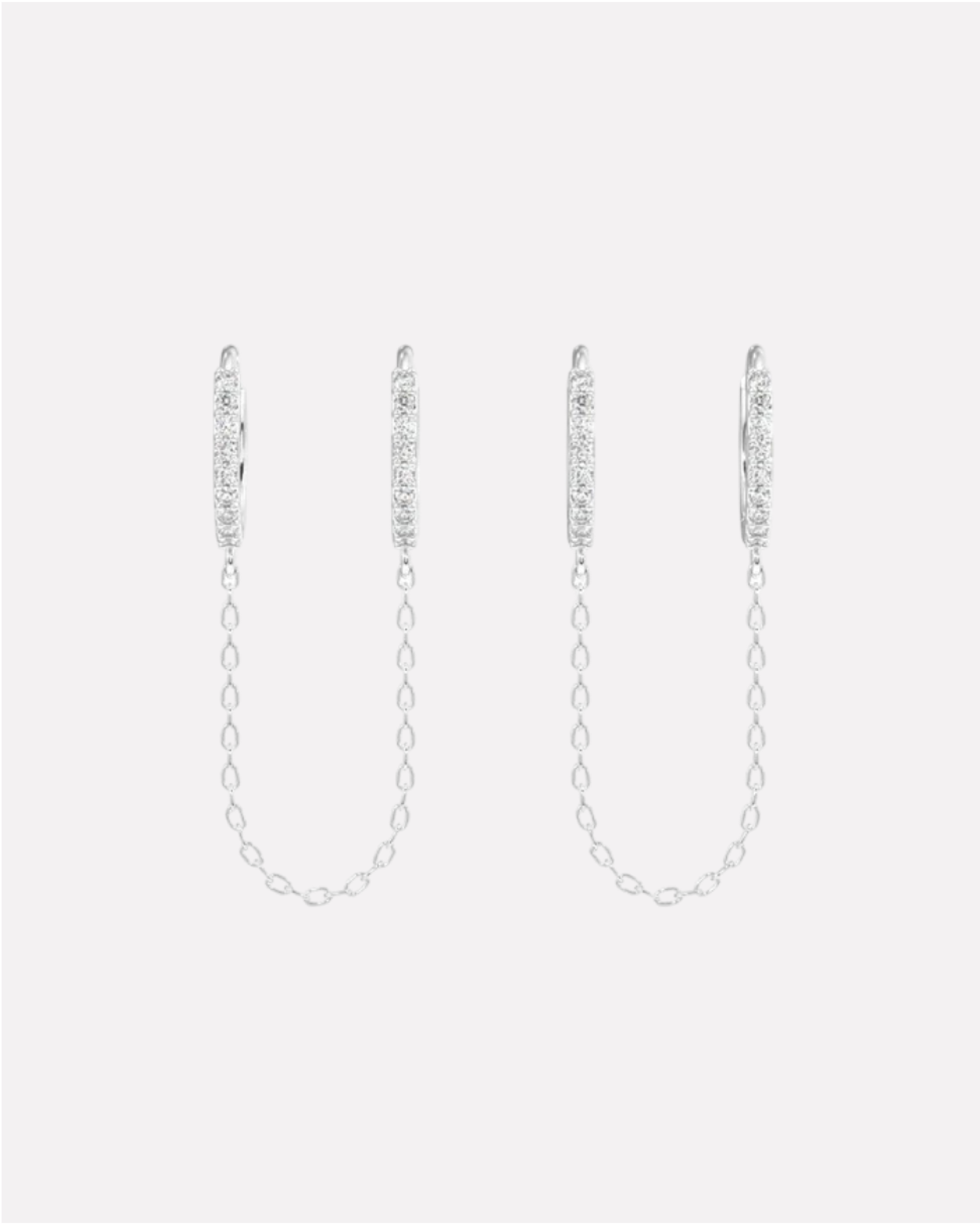 Connecting Hoop Chain Earrings