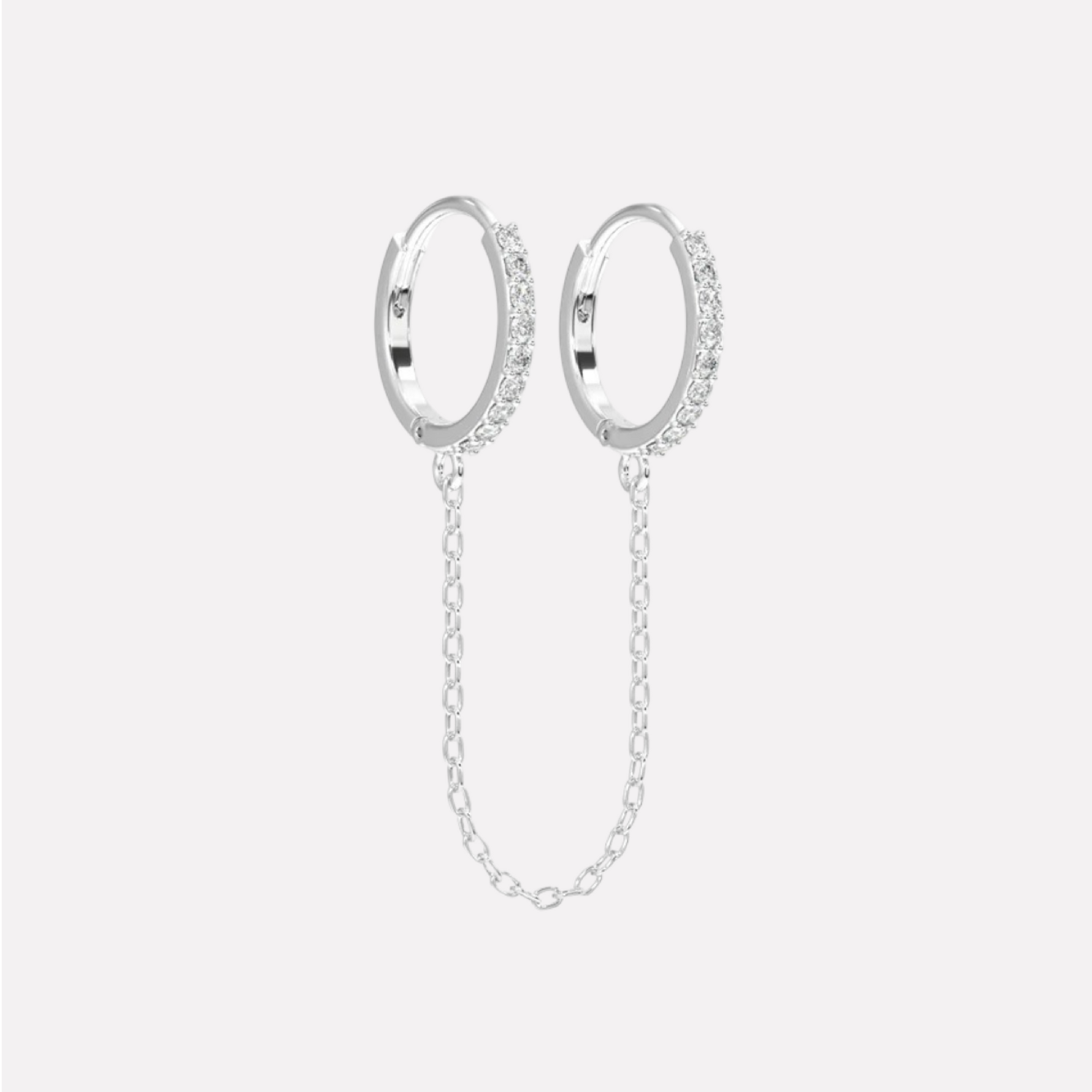 Connecting Hoop Chain Earrings