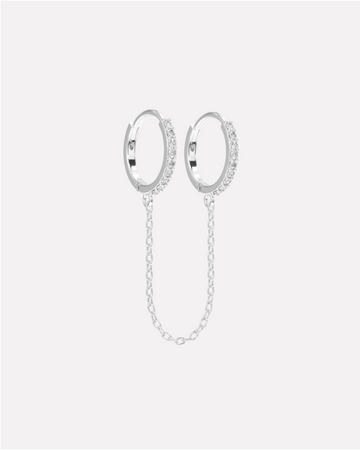 Connecting Hoop Chain Earrings