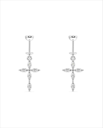 Criss Cross Screw Helix Hanging Earrings