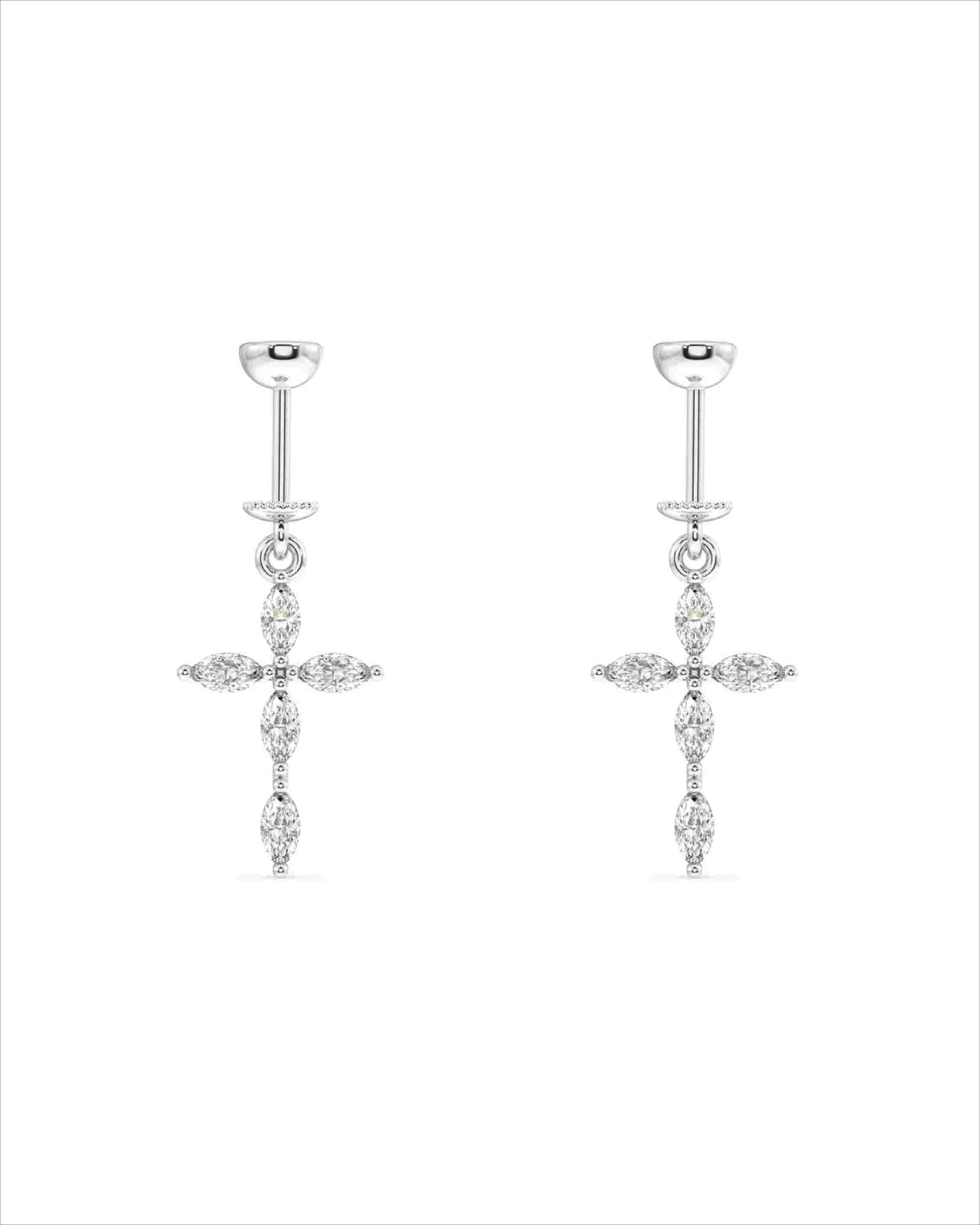 Criss Cross Screw Helix Hanging Earrings