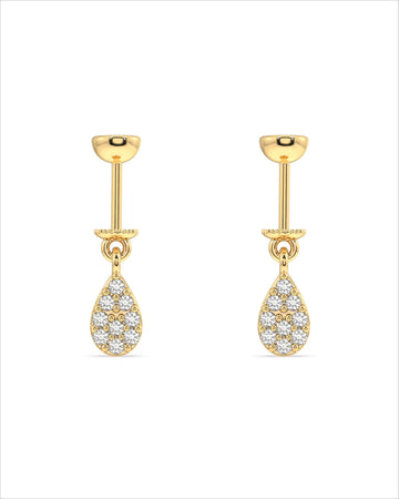 Cubic Zirconia Drop Screw Helix Hanging Earrings
