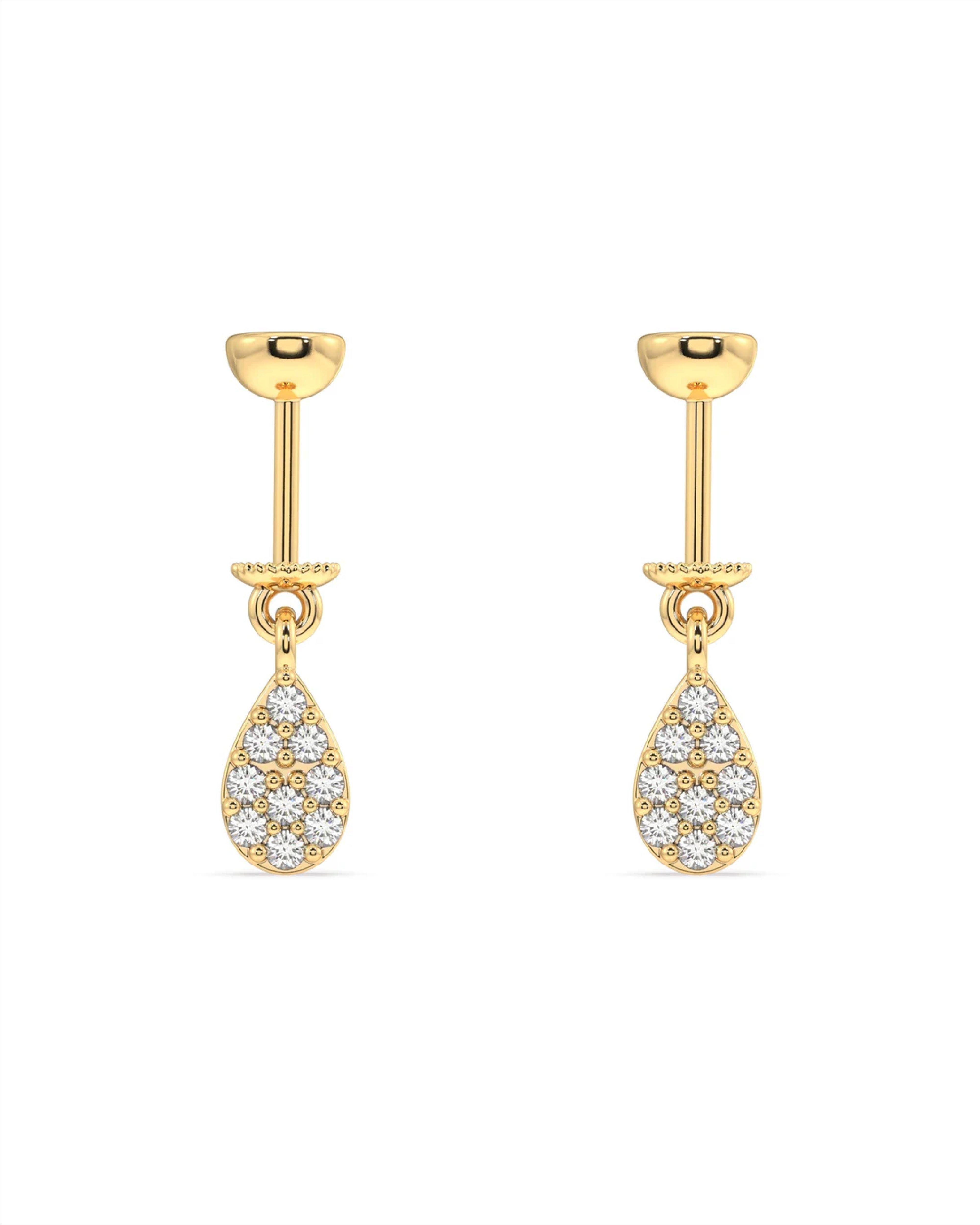 Cubic Zirconia Drop Screw Helix Hanging Earrings