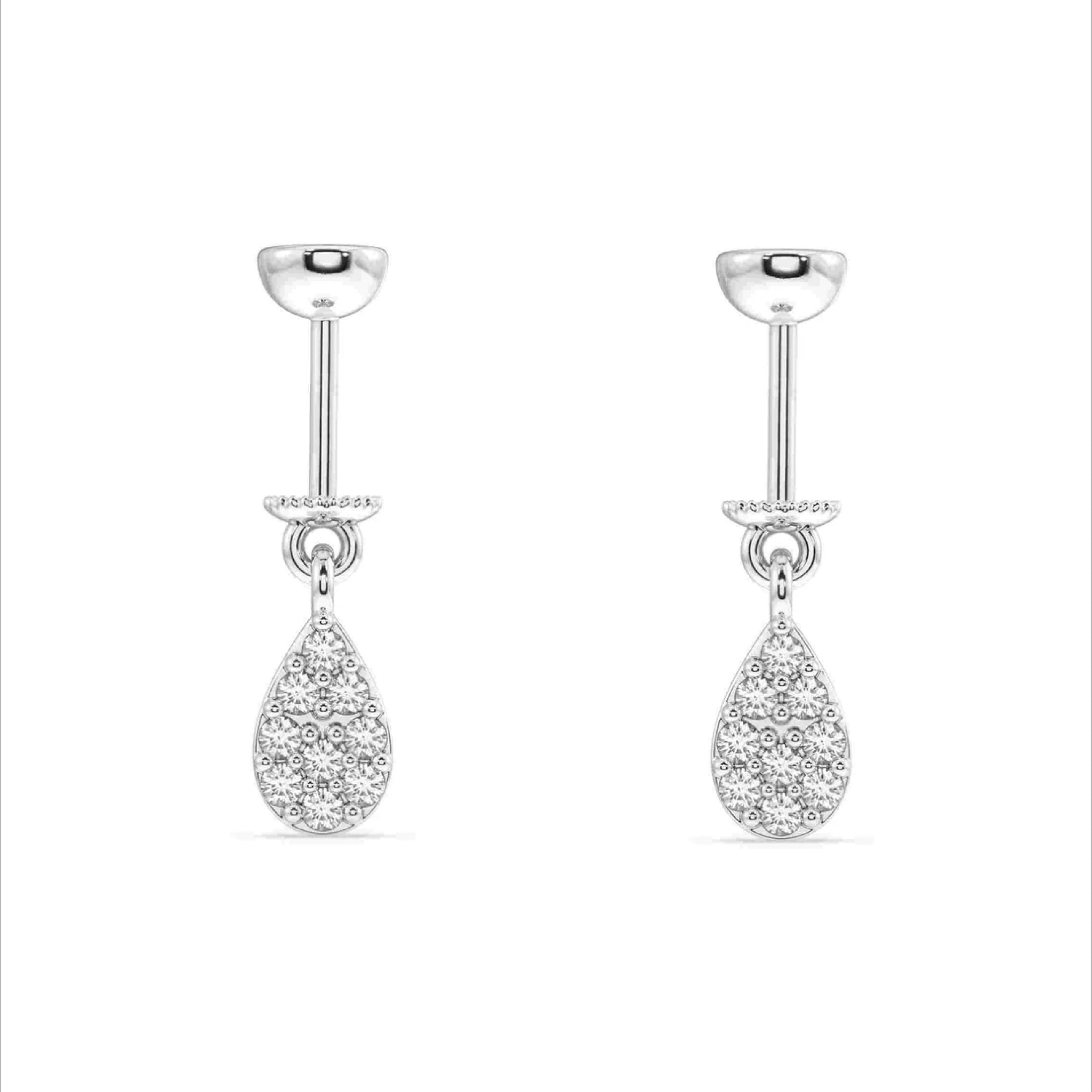 Cubic Zirconia Drop Screw Helix Hanging Earrings