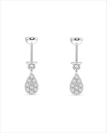 Cubic Zirconia Drop Screw Helix Hanging Earrings