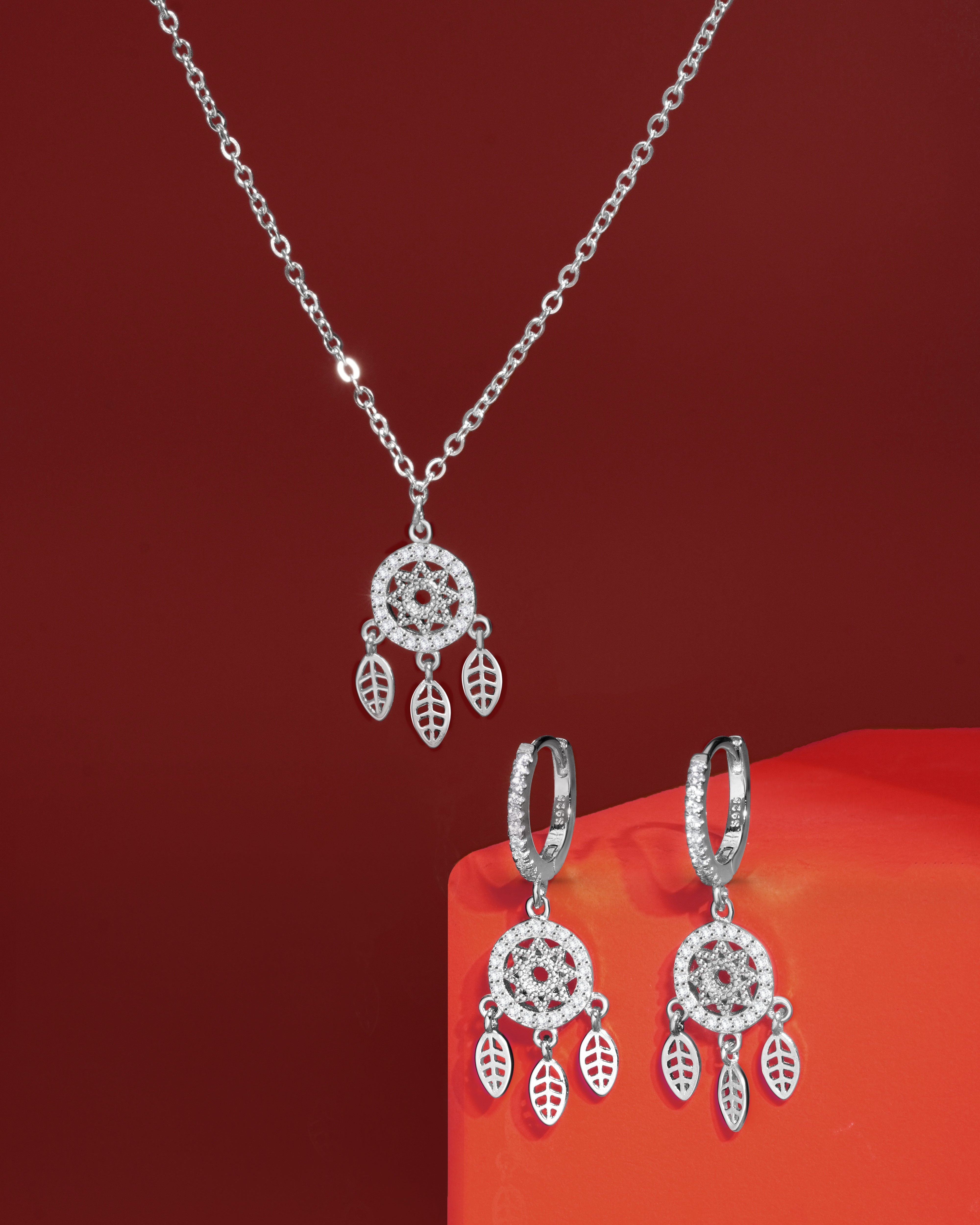 Silver Dream Catcher Set - Rhodium Plated - Bundle Set