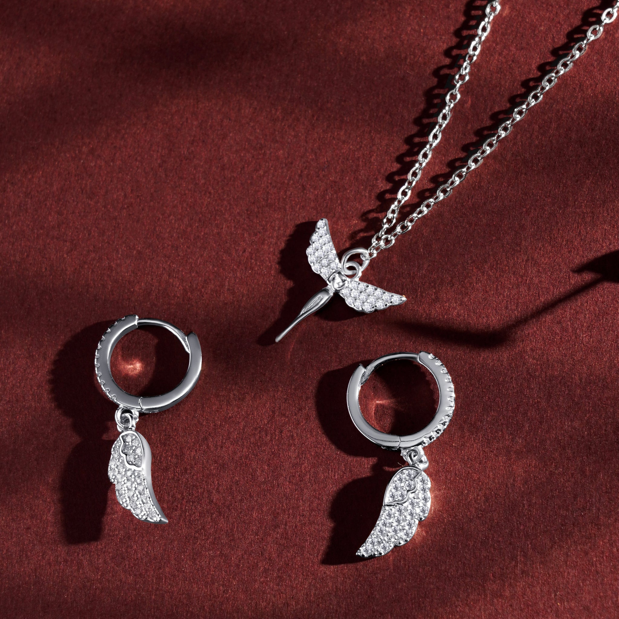 Silver Flying Angel - Jewelry Set - Gifting Bundle