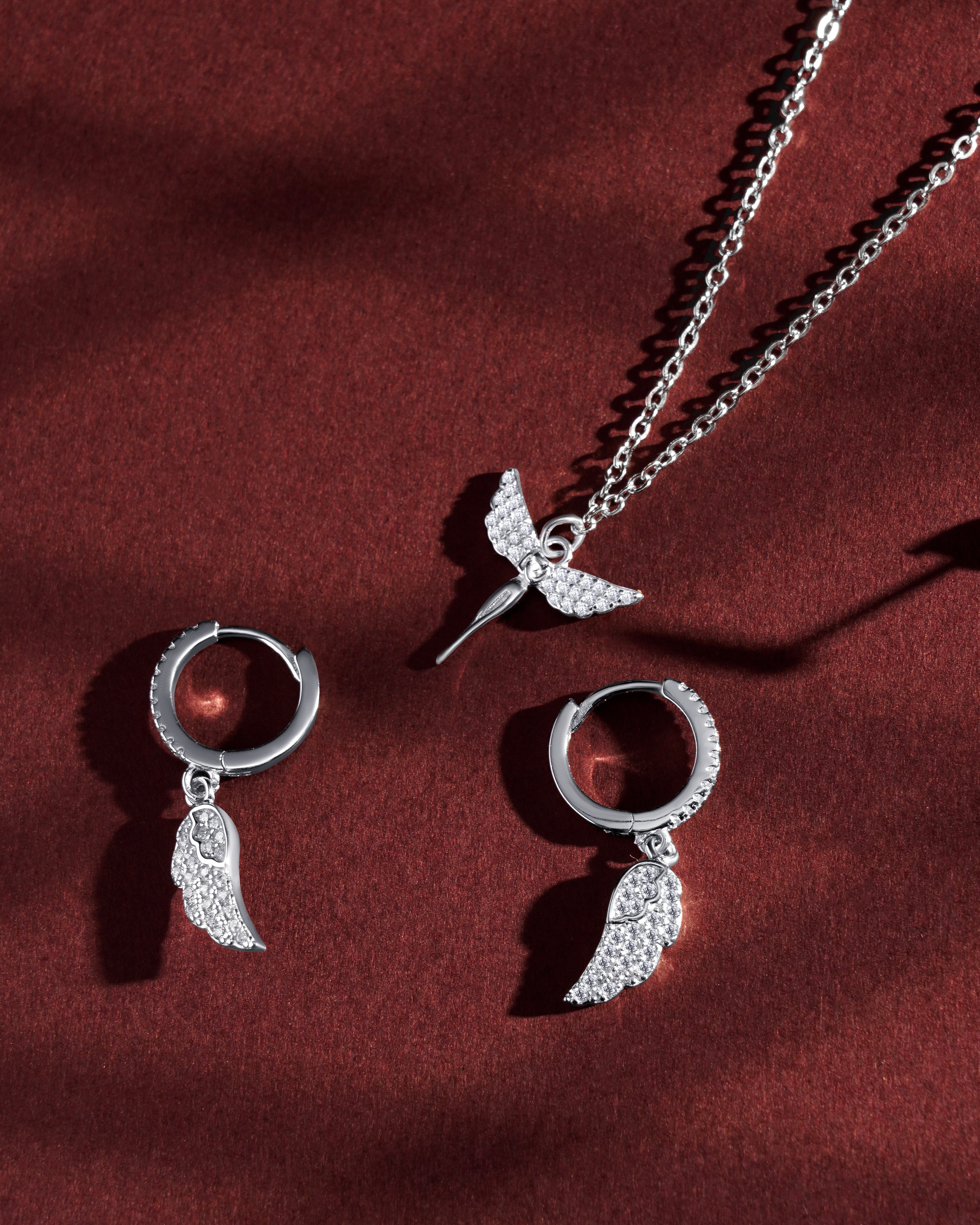 Silver Flying Angel - Jewelry Set - Gifting Bundle
