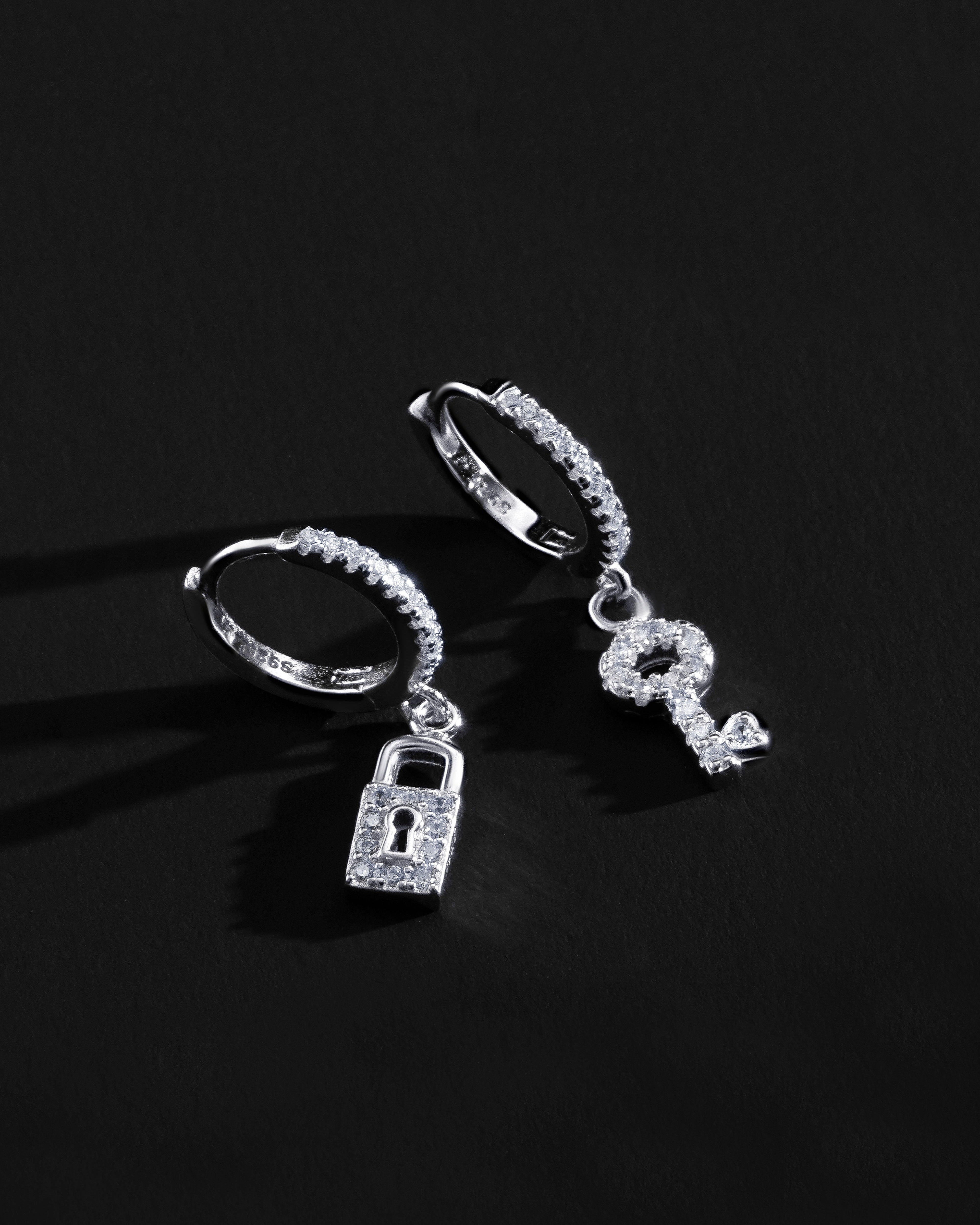 "Key To My Lock "Charm Hoops Earrings