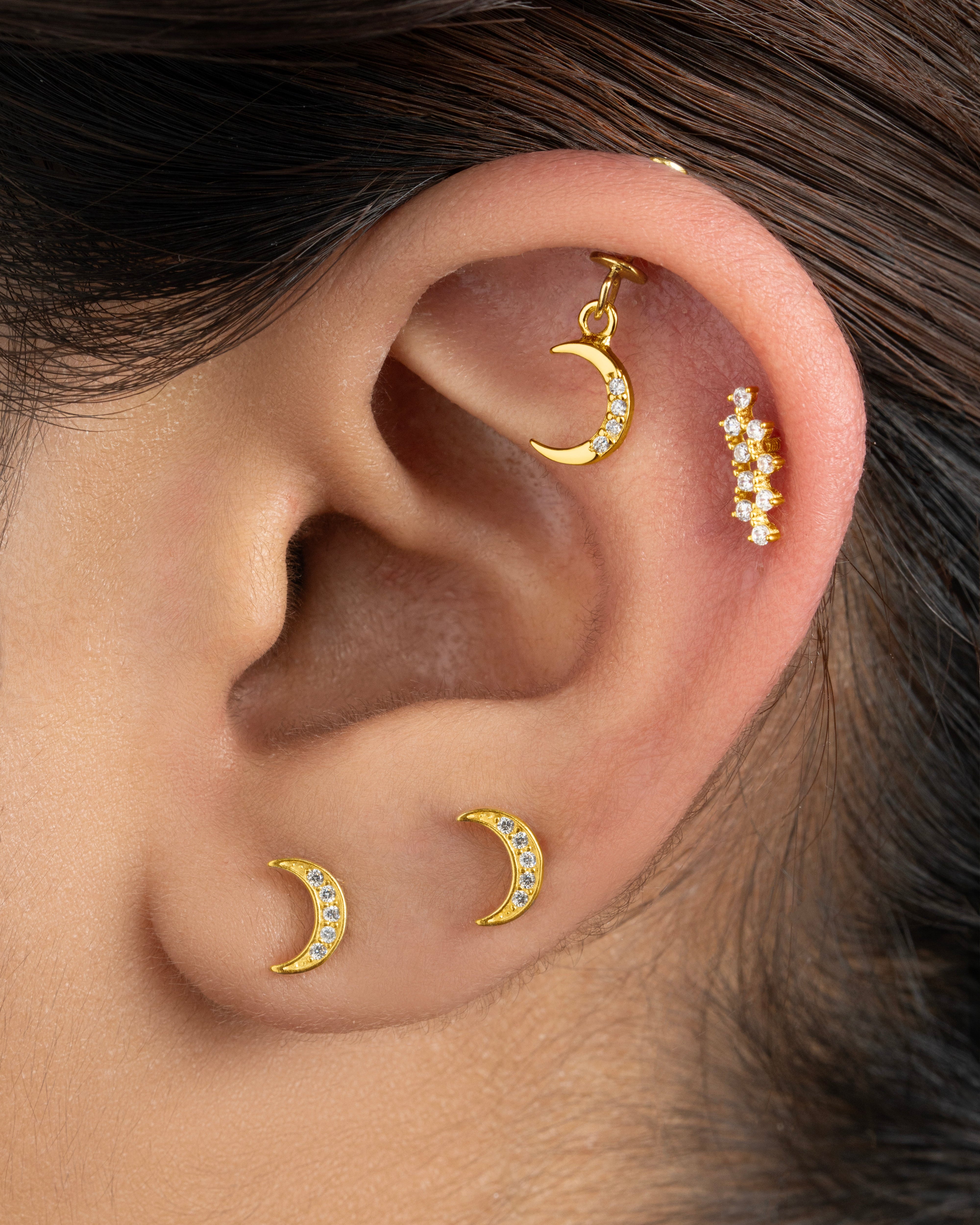 Climber Stud Flat Back Screw Stud Earrings