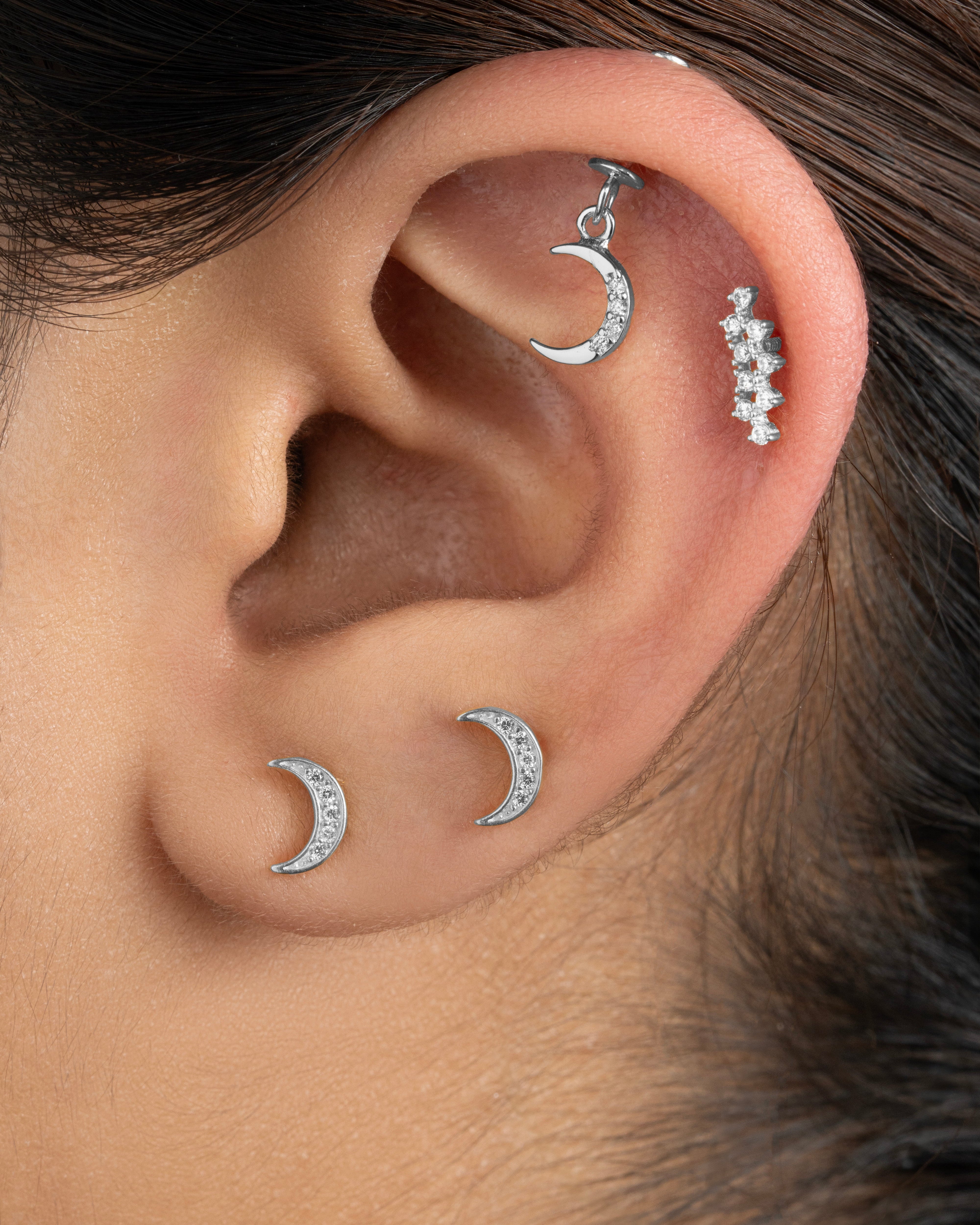 Climber Stud Flat Back Screw Stud Earrings