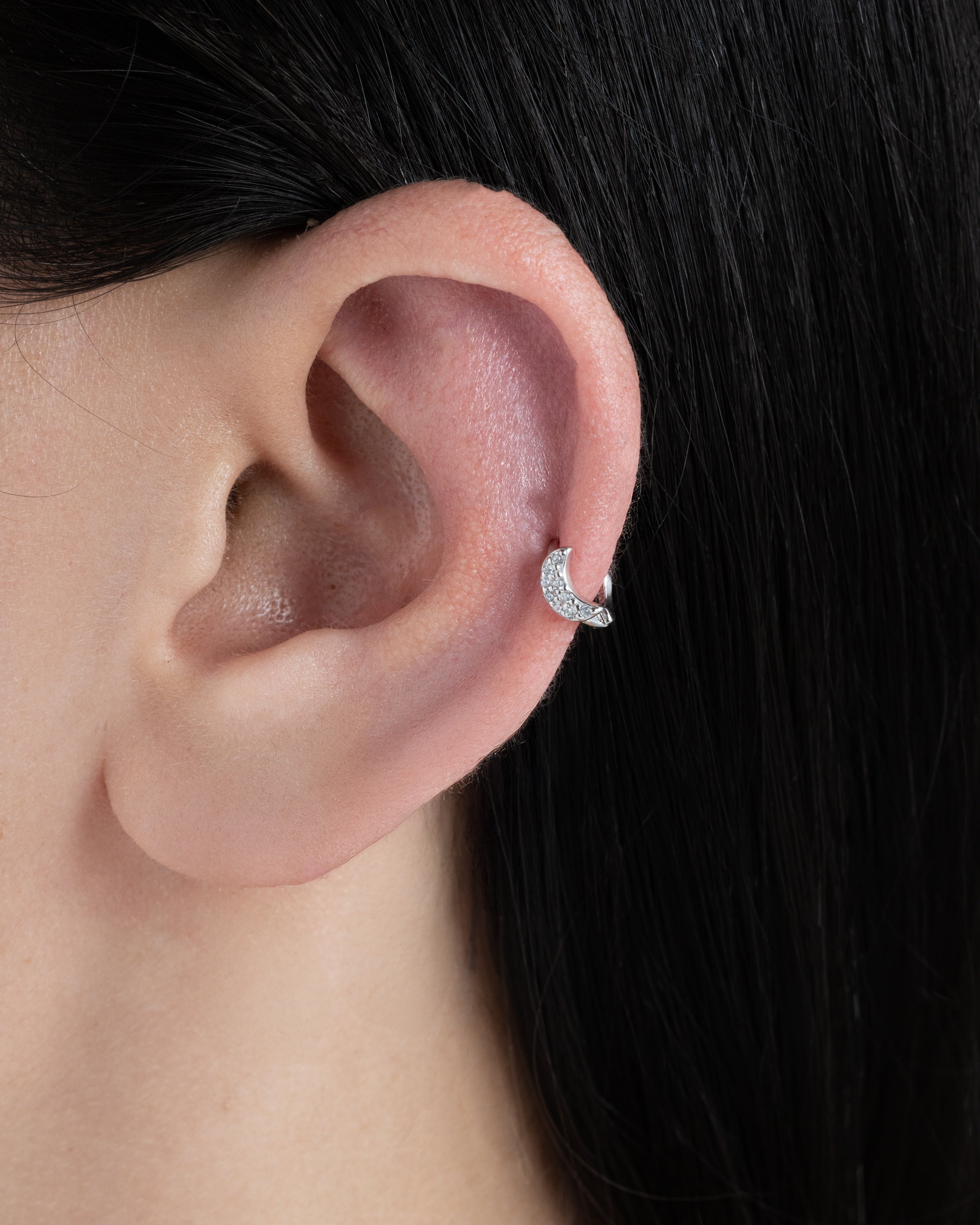 Moon Huggee Hoop Earrings