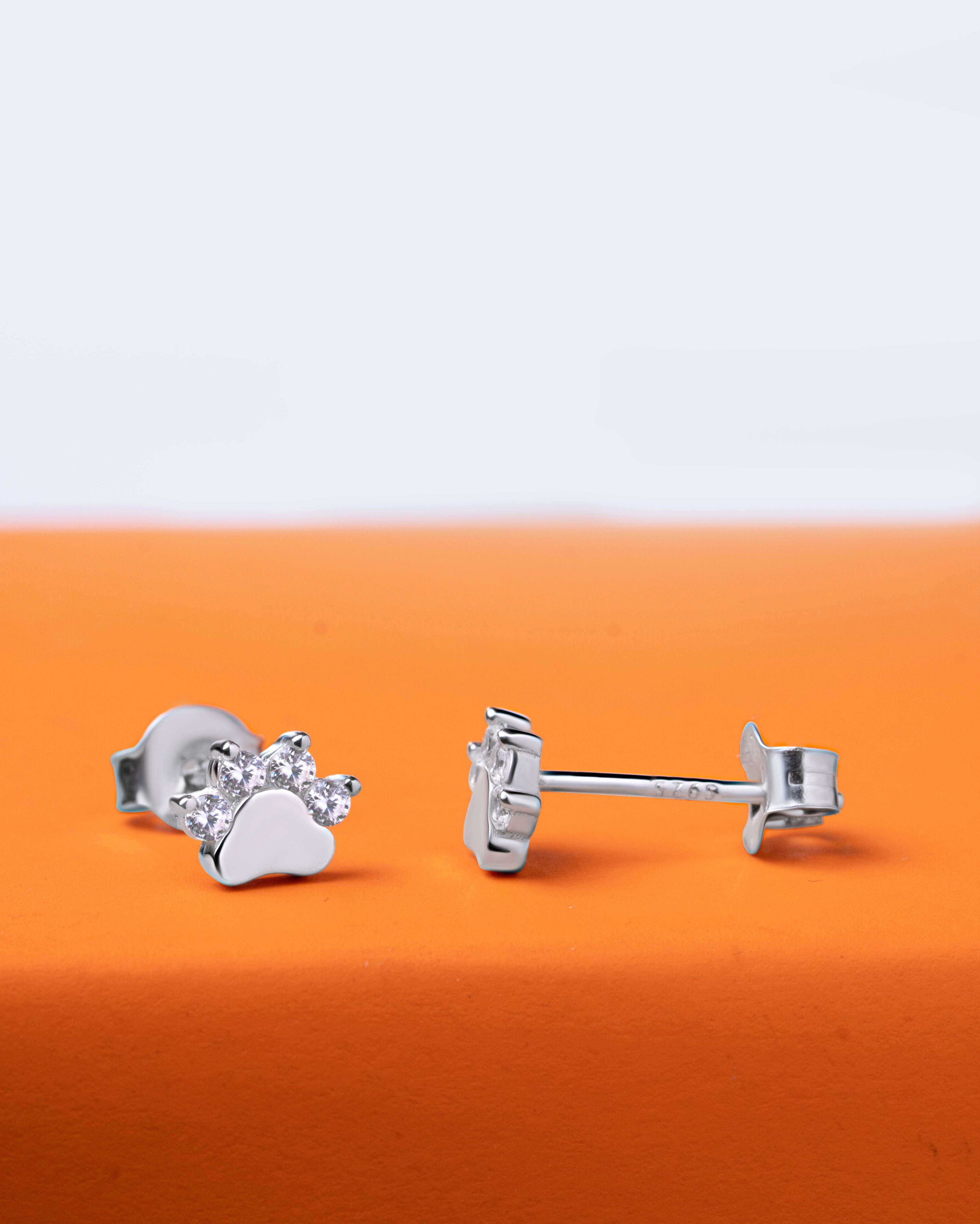 The Paw Sparkle Stud Earrings