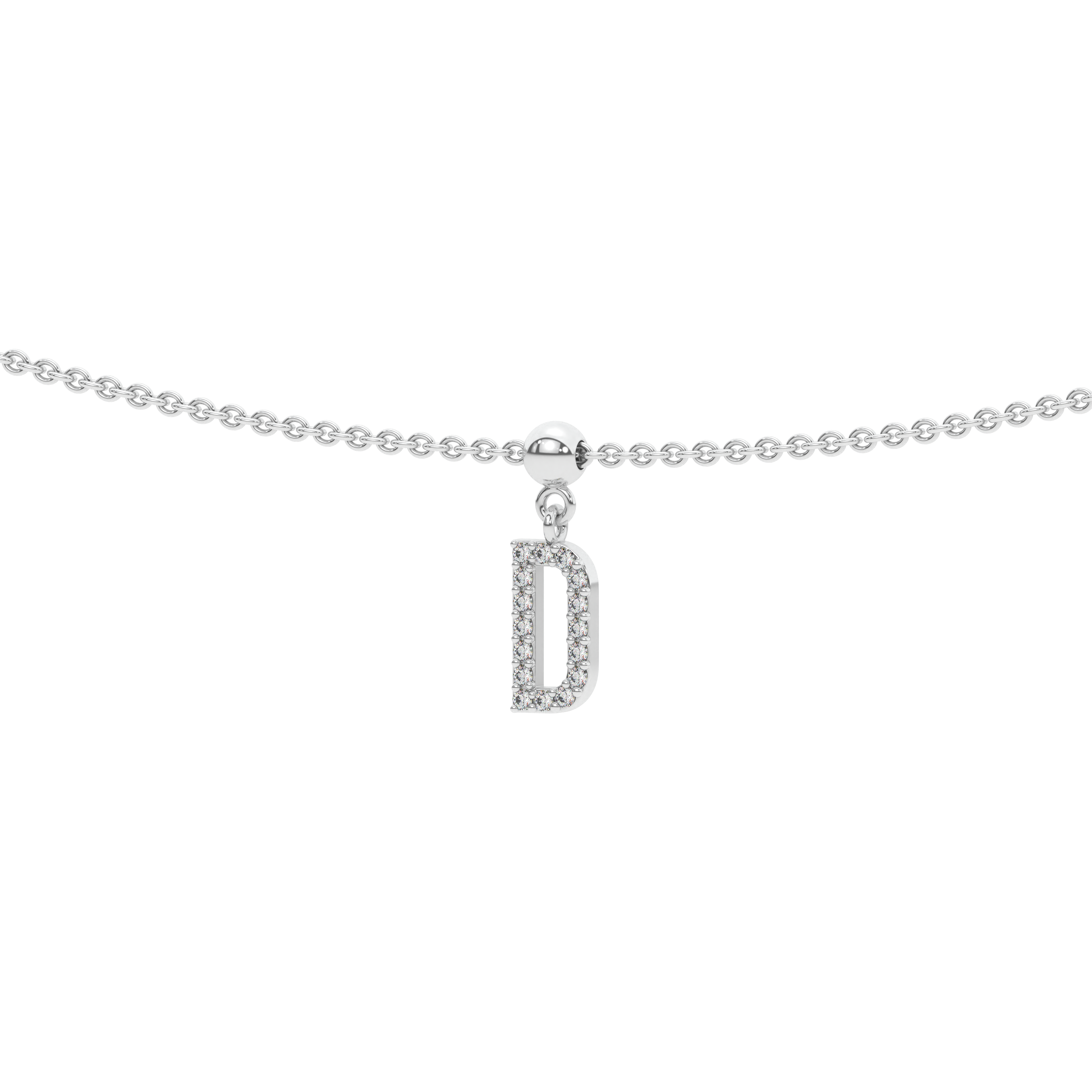 Letter "D" Bead Charm Necklace