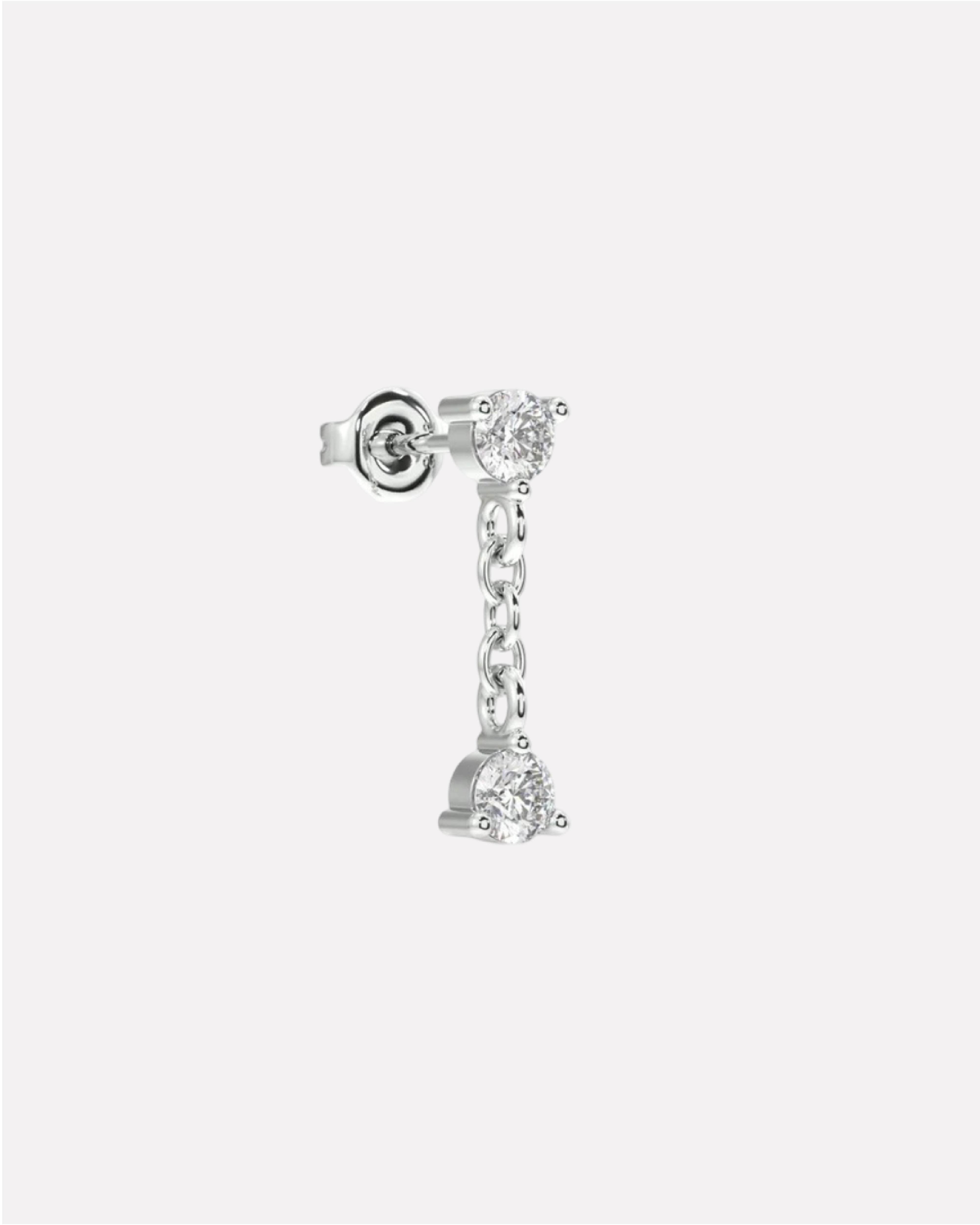 Double Zircon Dangler Studs Earrings