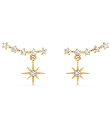 Multi Aligned Zircon Climber Studs Earrings