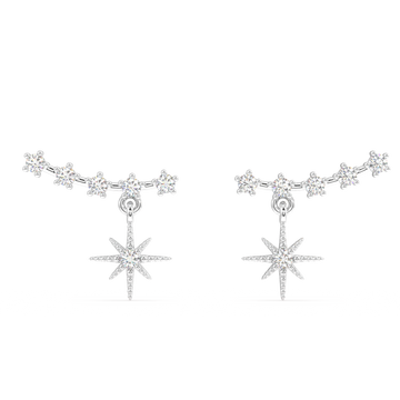 Multi Aligned Zircon Climber Studs Earrings