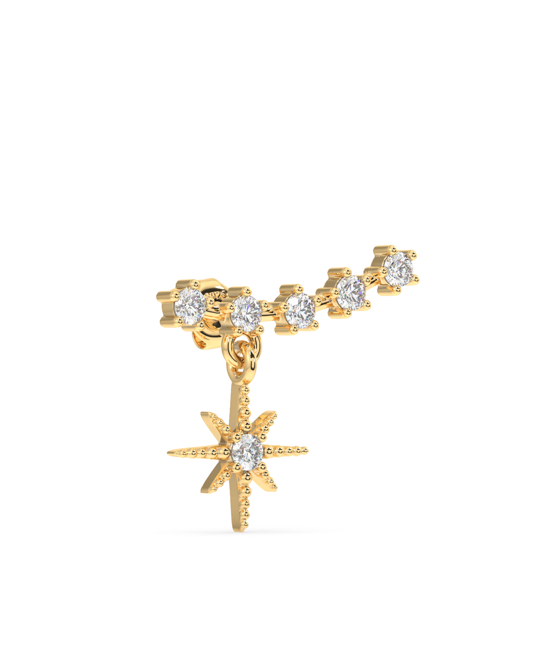 Multi Aligned Zircon Climber Studs Earrings