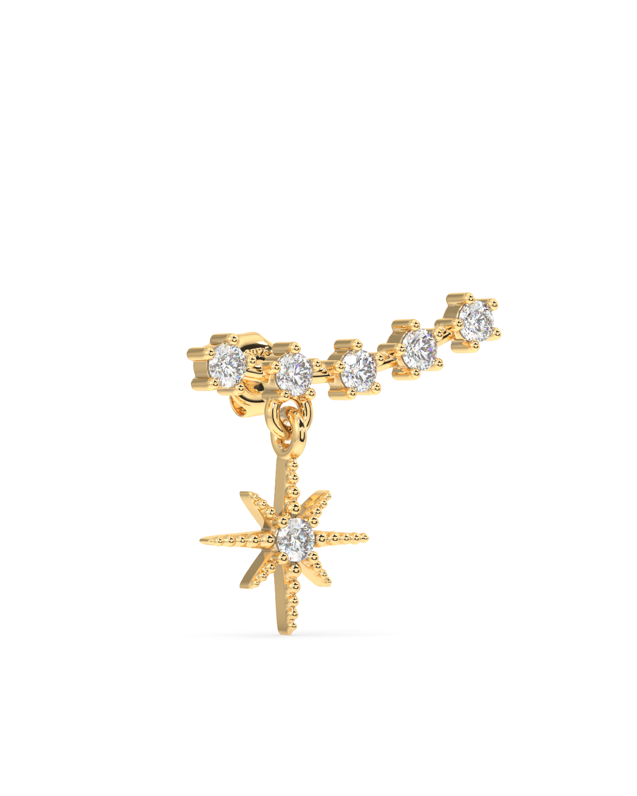 Multi Aligned Zircon Climber Studs Earrings