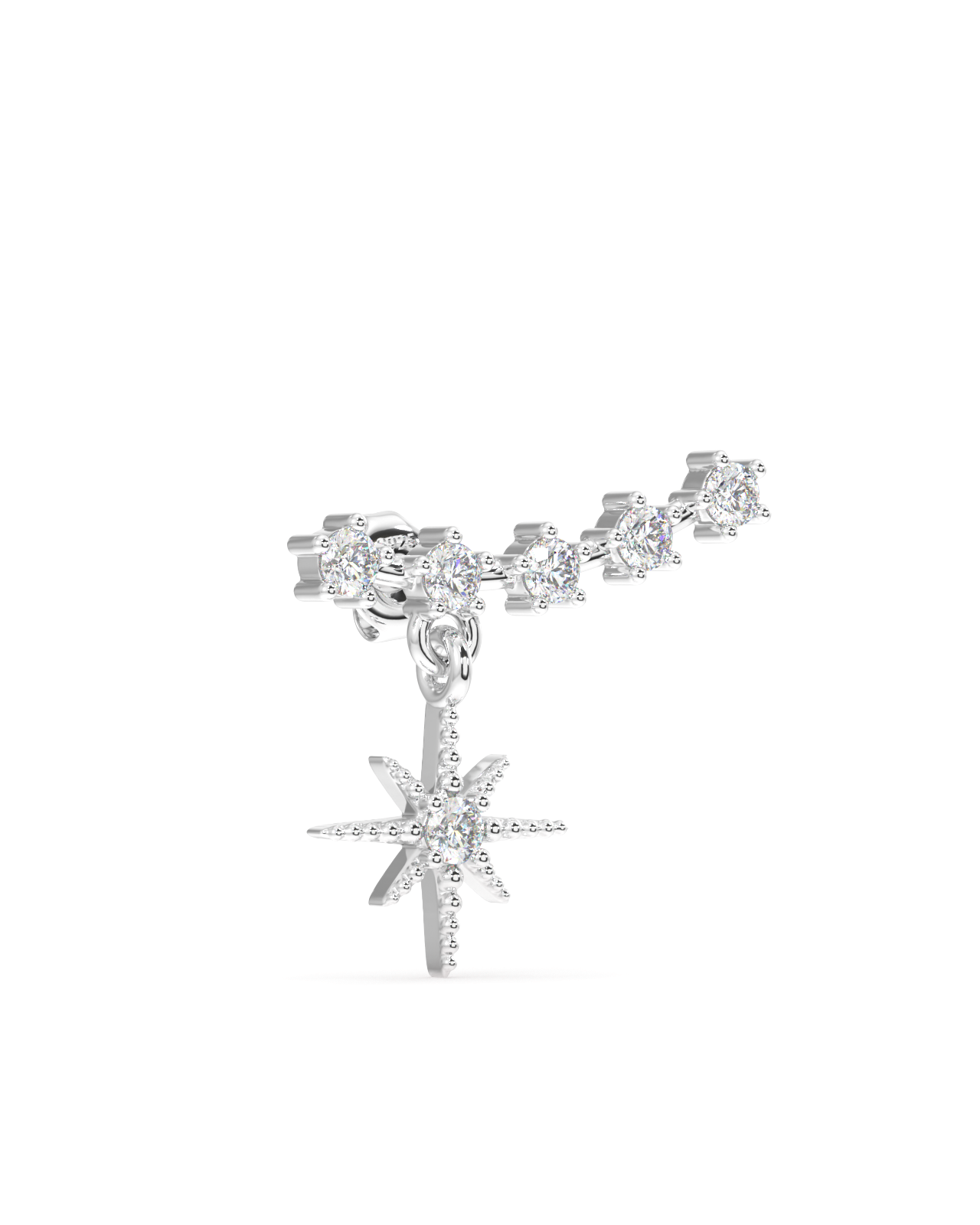 Multi Aligned Zircon Climber Studs Earrings